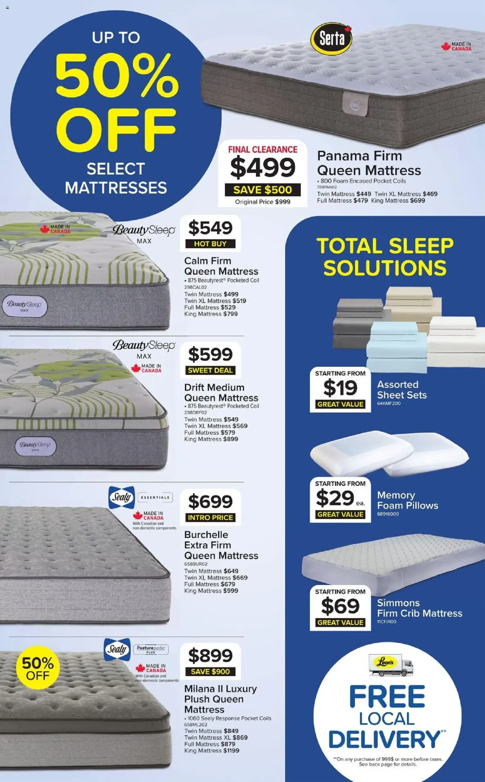 Leon's Super Sleep Sale from September 17 to October 7 2026 - flyer page 2