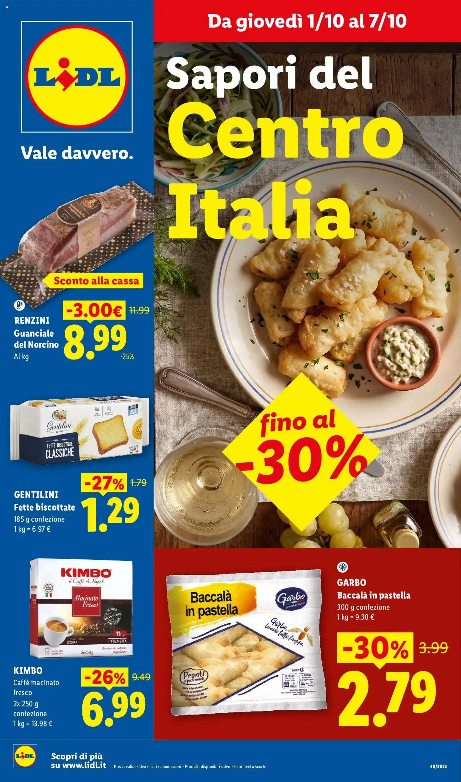 Sapori del Centro Italia da 1 ottobre a 7 ottobre di 2026 - Pagina del volantino 1