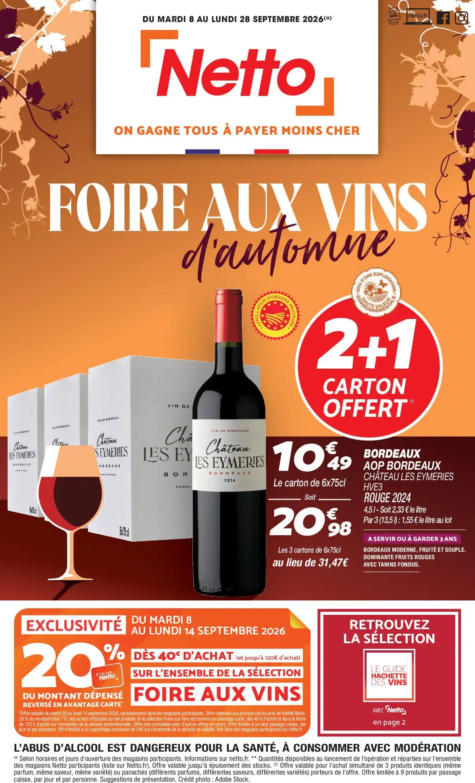 Netto Foire aux Vins d'automne du 8 septembre au 28 septembre 2026 - Catalogue page 1