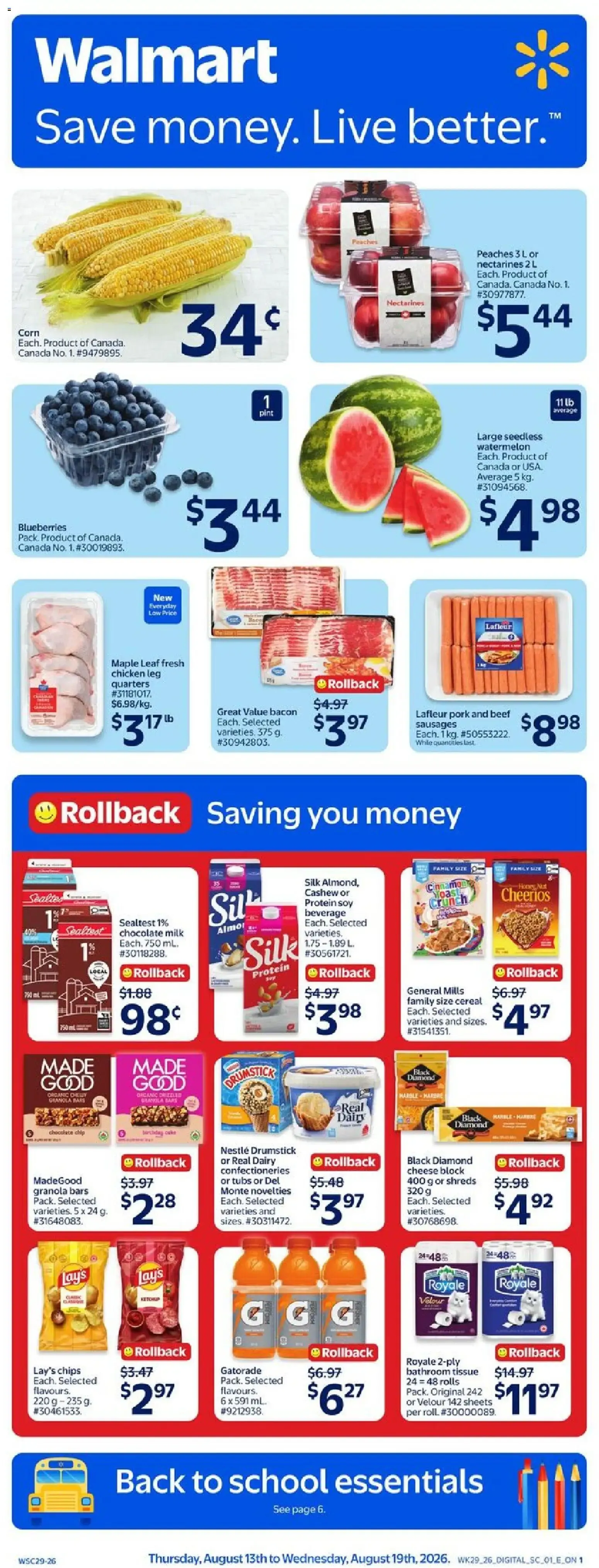 Walmart weekly flyer from Aug 13, 2026 > weekly specials & deals from August 13 to August 19 2026 - flyer page 1