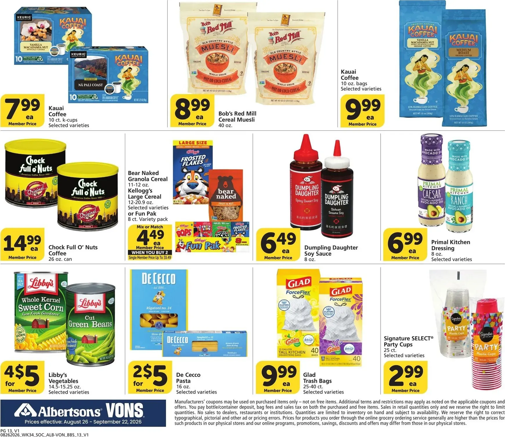 Weekly ad Current Vons - Big Book of Savings leaflet valid from Wednesday 08/26/2026 to Tuesday 09/22/2026 from August 26 to September 22 2026 - Page 13