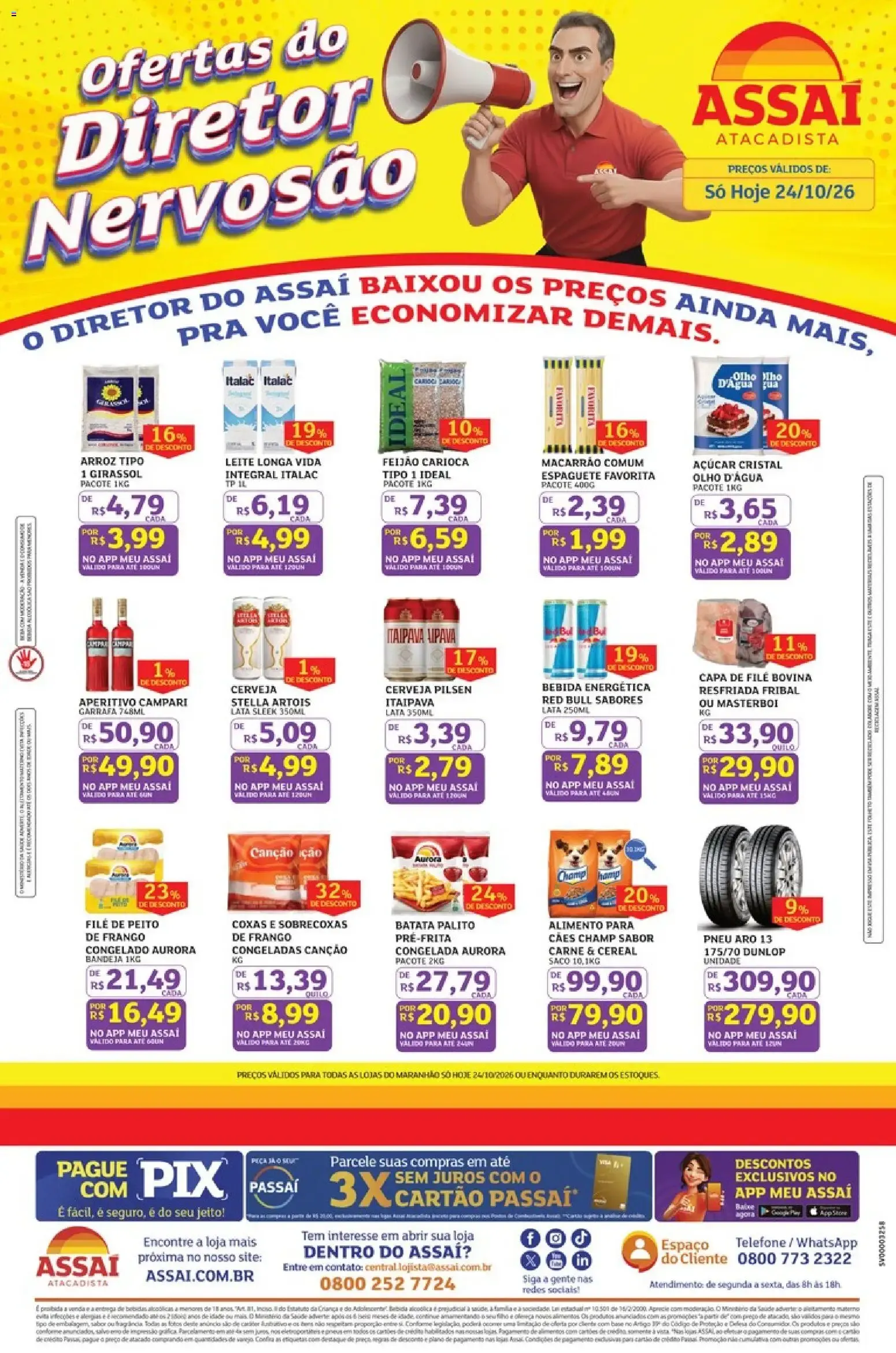 Encarte de Ofertas do Diretor Nervosão - Assaí Atacadista 24 de outubro até 24 de outubro 2026 - Pagina 1