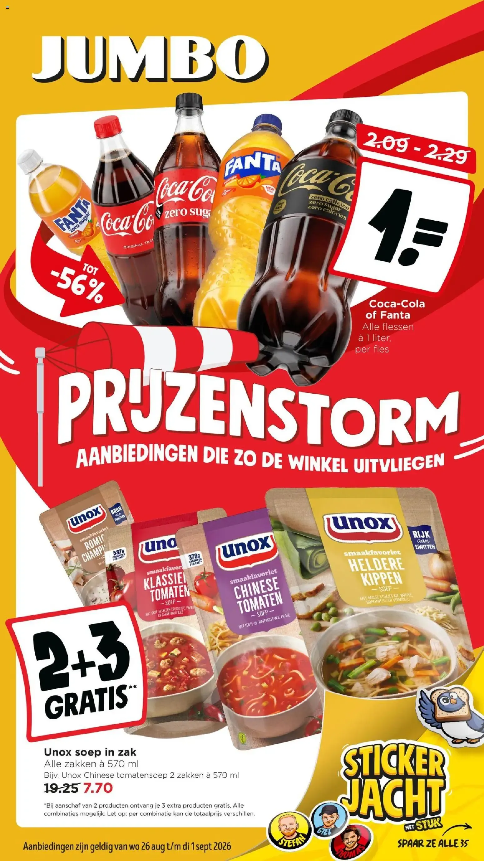 Jumbo: Prijzenstorm - Aanbiedingen die zo de winkel uitvliegen van 26 augustus tot 1 september 2026 - Folder pagina 1