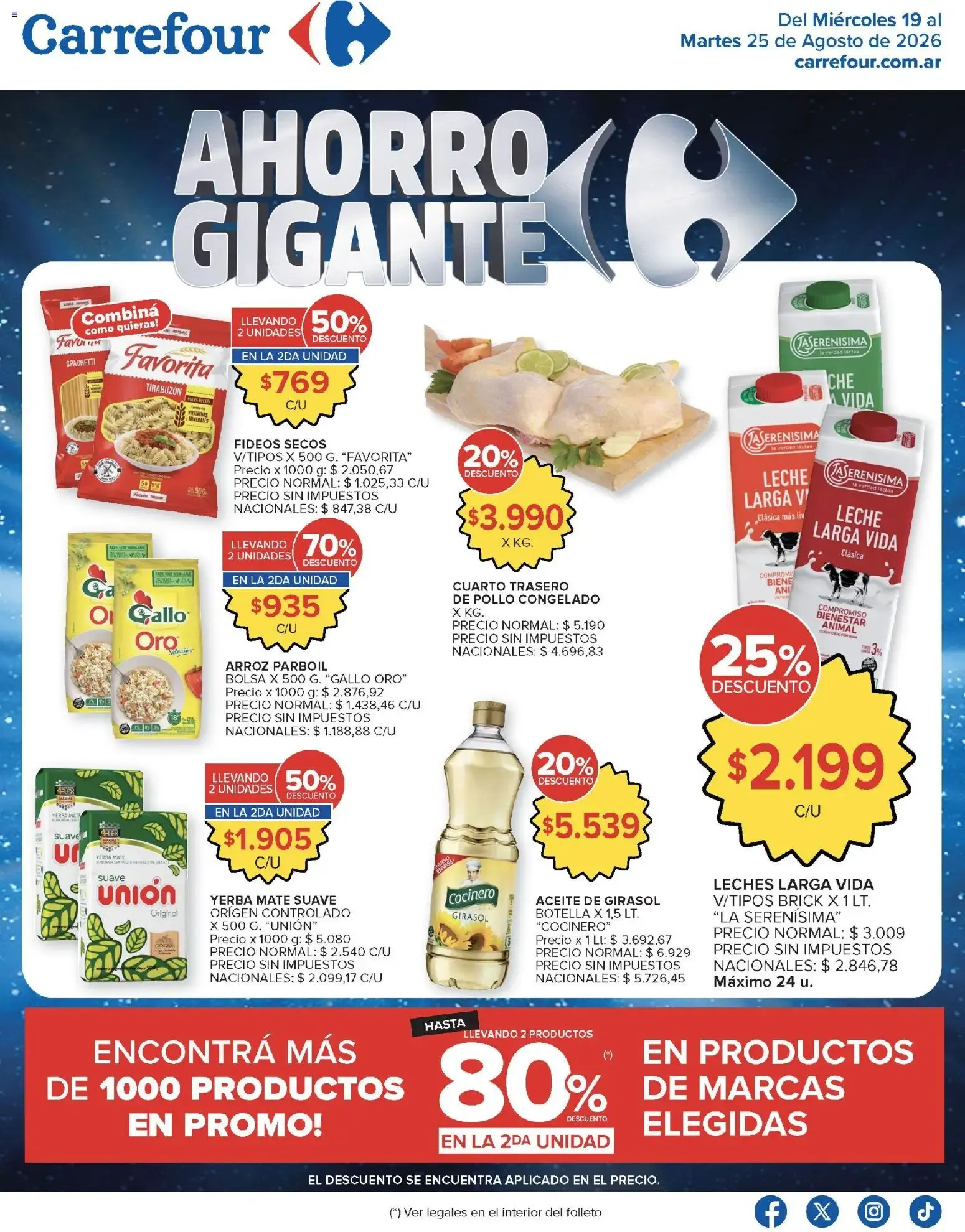 Ofertas de Carrefour Ahorro Gigante: Ofertas Hiper y Market 19 de agosto al 25 de agosto 2026 - Página 2 del catálogo