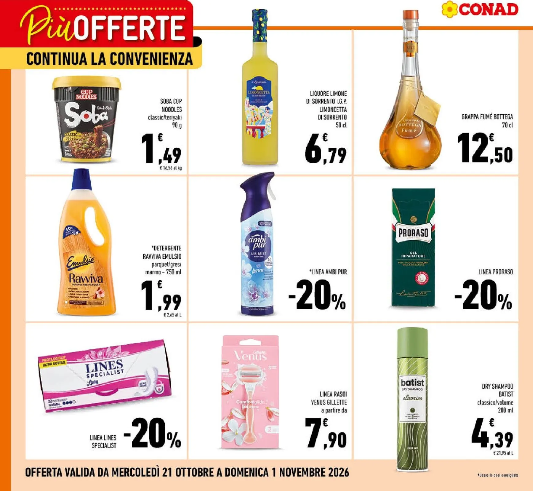 Volantino attuale di Conad - Più offerte continua la convenienza valido dal mercoledì 21/10/2026 al domenica 01/11/2026 da 21 ottobre a 1 novembre di 2026 - Pagina del volantino 2