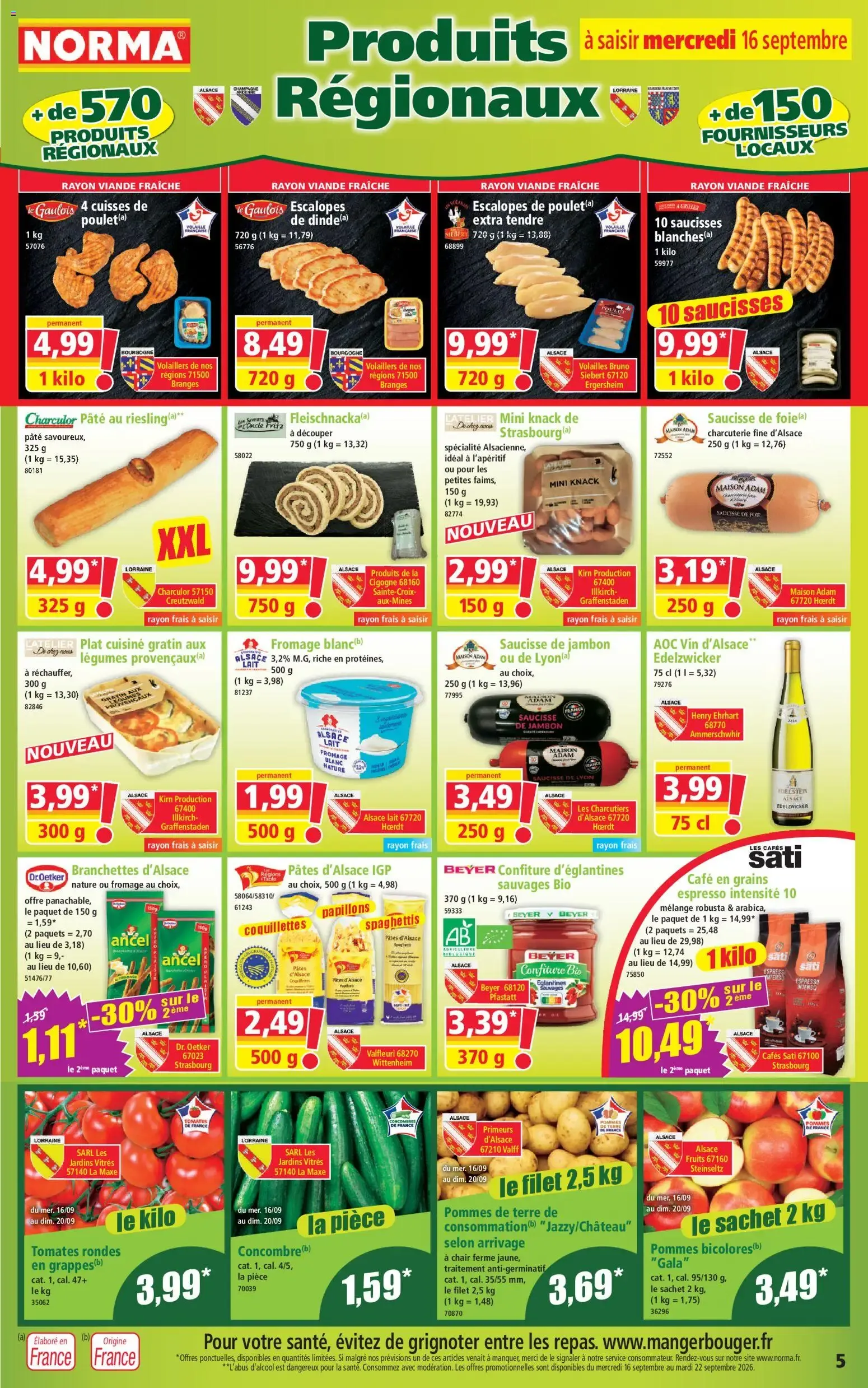 Norma Votre Discounter Régional du 16 septembre au 22 septembre 2026 - Catalogue page 5