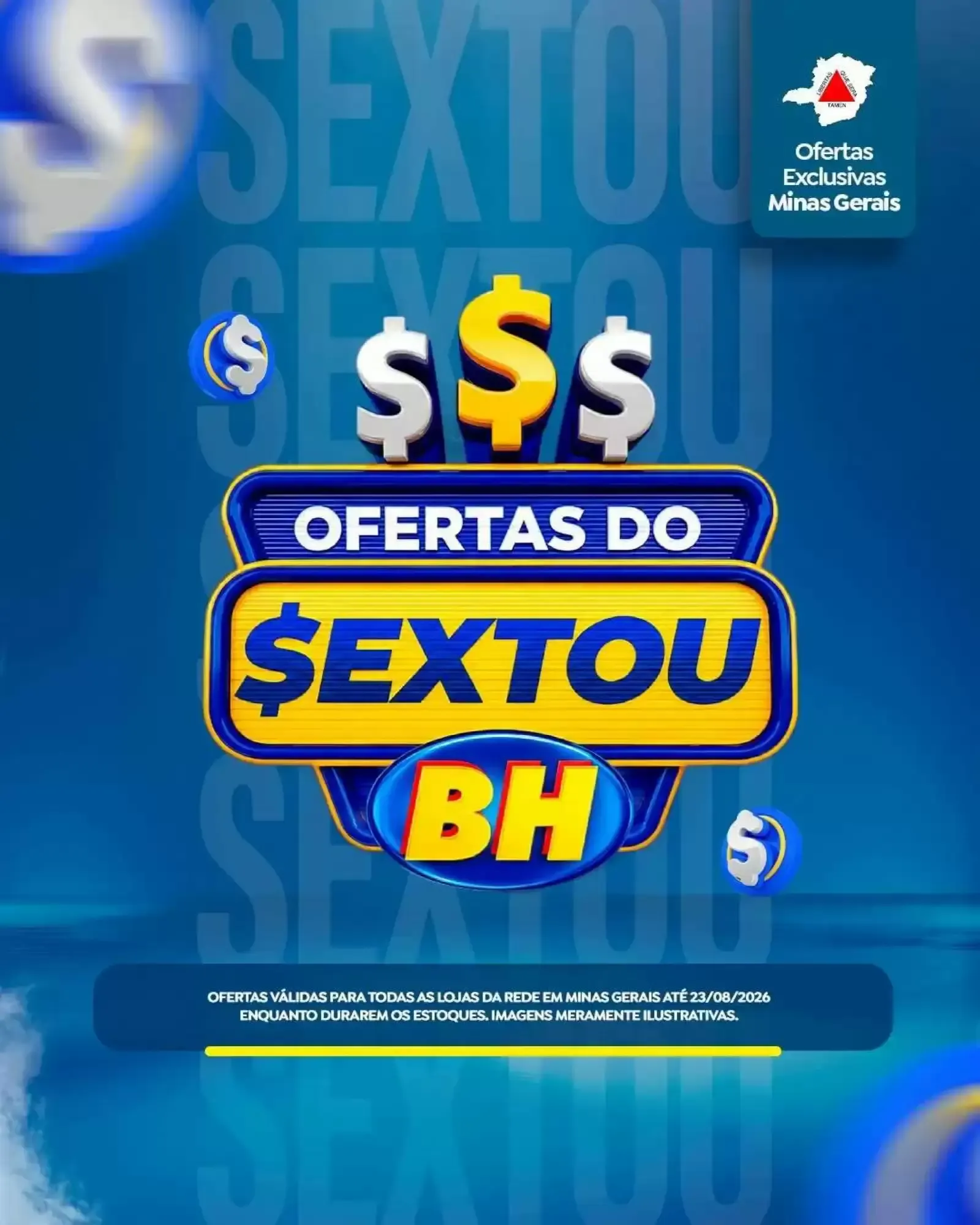 Encarte de Ofertas do Sextou BH - Minas Gerais 21 de agosto até 23 de agosto 2026 - Pagina 1
