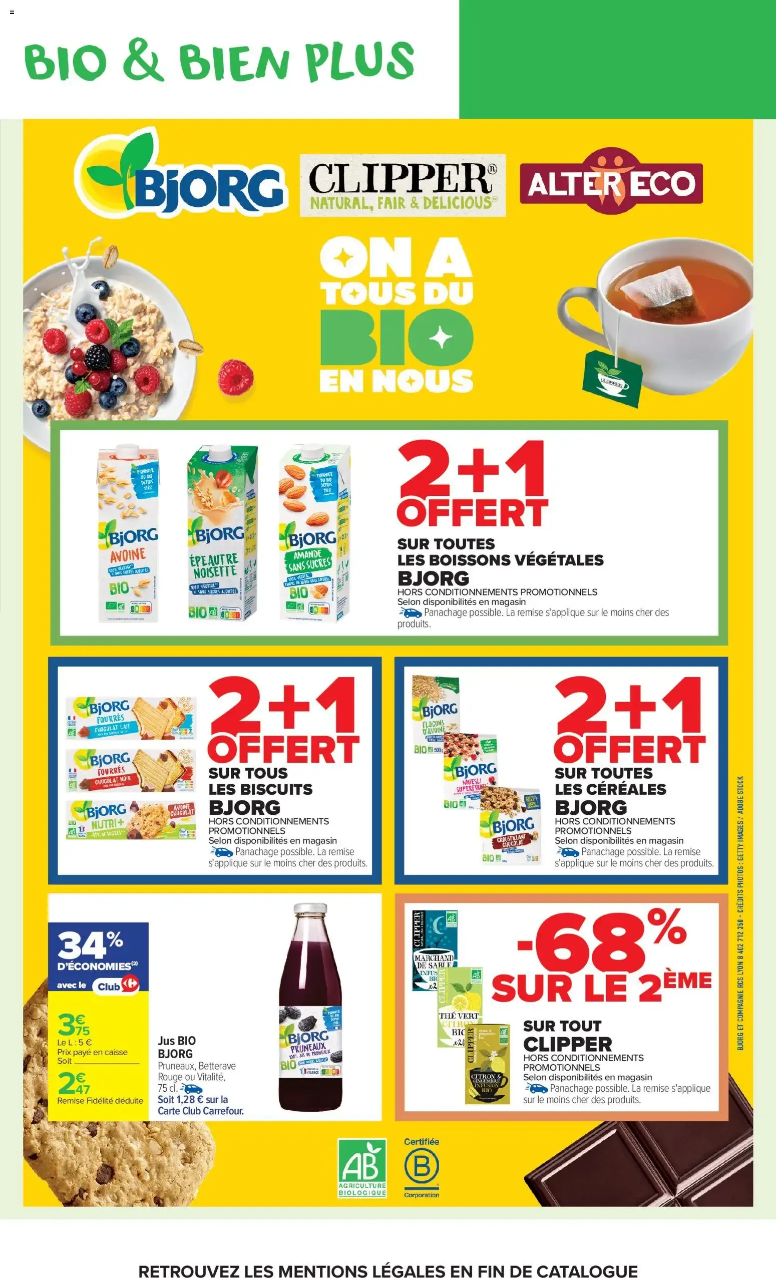 Carrefour Market Avec le club carrefour goûtez AU bio le moins cher de France à partir du 02/06/2026 - promo en ligne du 2 juin au 14 juin 2026 - Catalogue page 9