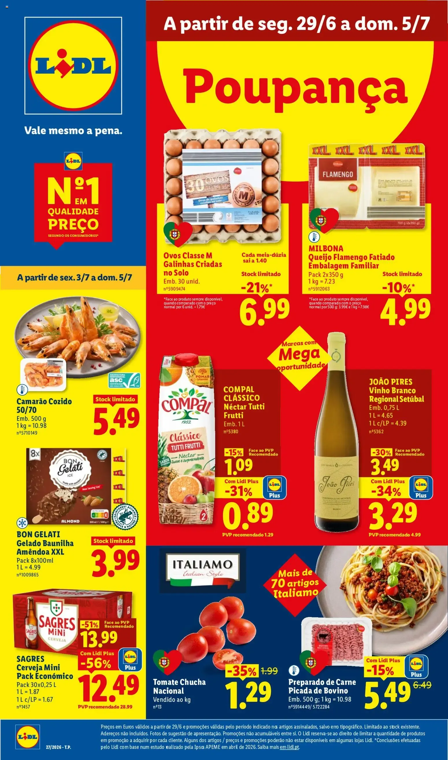Folheto Lidl Folheto: Poupança de 29 de junho até 5 de julho 2026 - Pagina 1