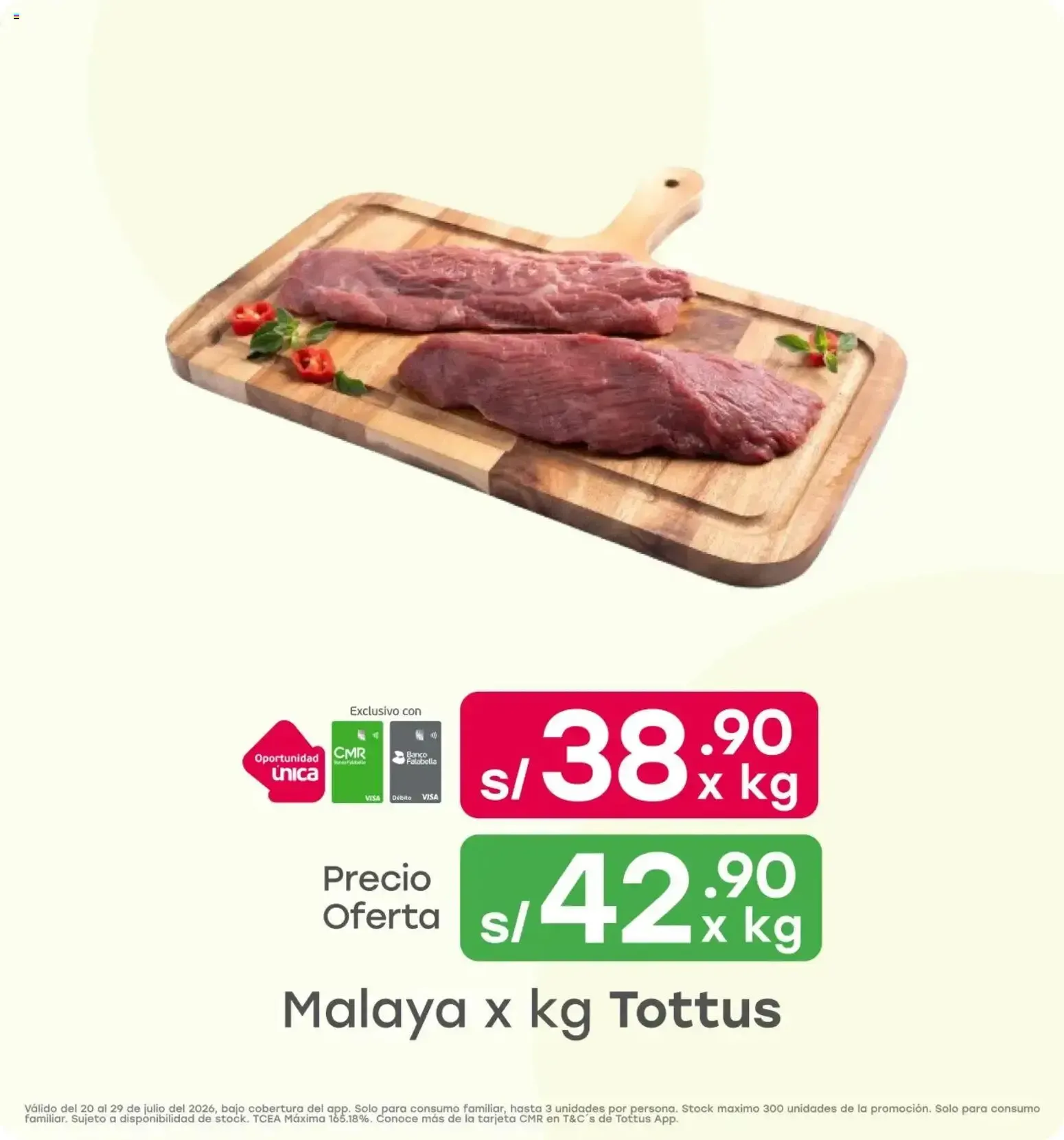 Catalogo de Malaya x kg Tottus 20 de julio al 29 de julio 2026 - Pag 1