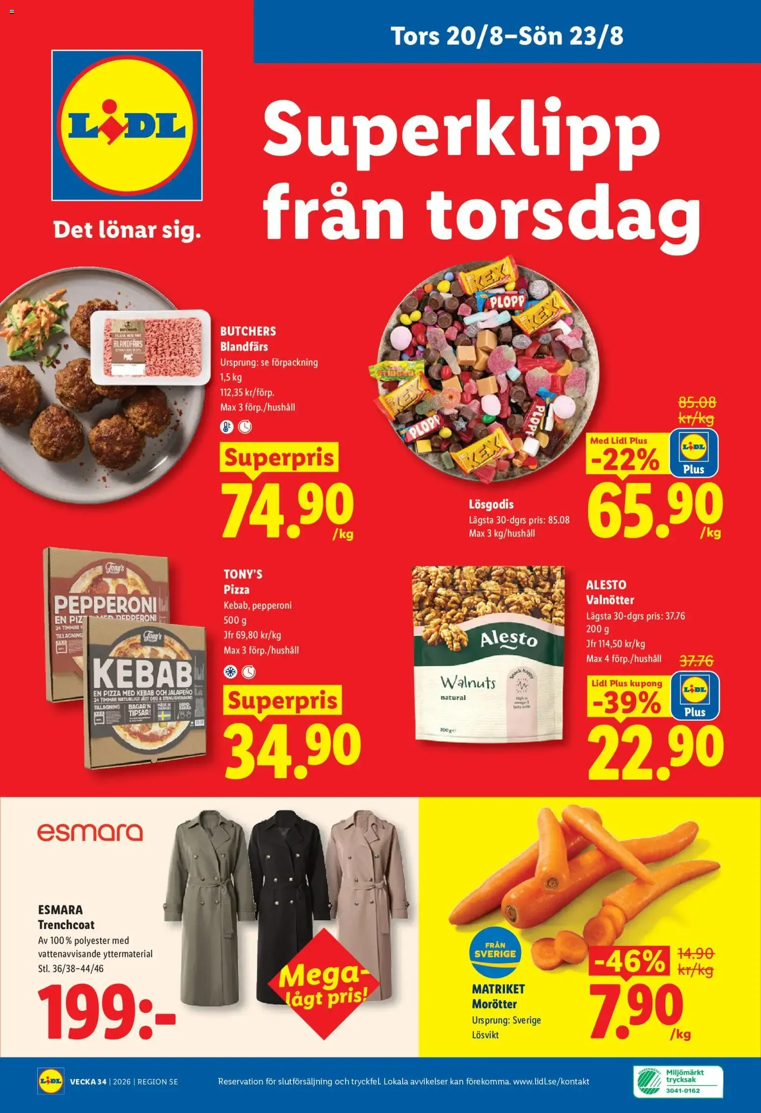 Lidl: Kvalitetssäkrade frukter och grönsaker. Det lönar sig. från 17 augusti till 23 augusti 2026 - Reklamblad sidor 29