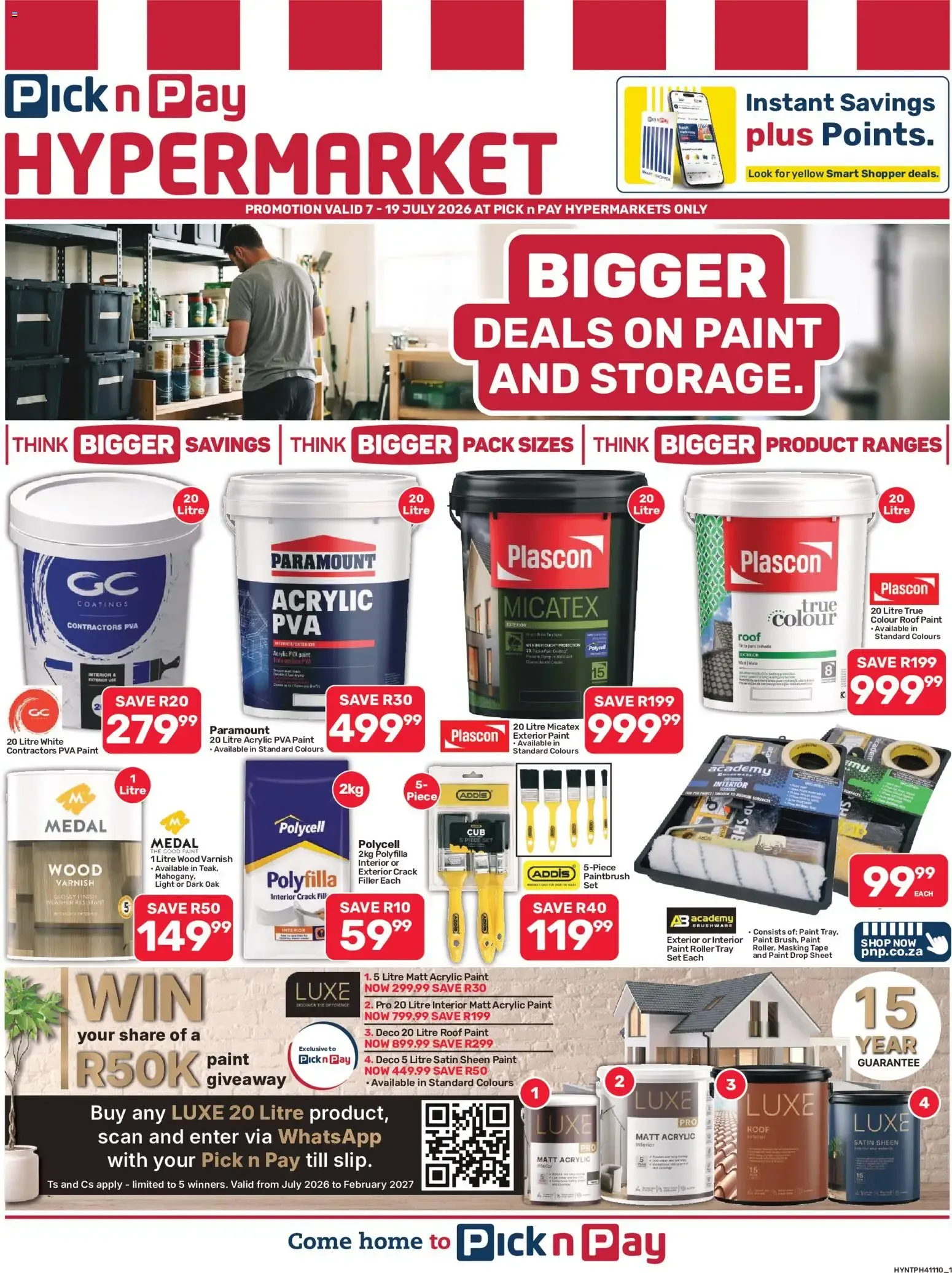 Pick n Pay - Hypermarket Paint & Storage Specials (07/07/2026 - 19/07/2026) Online from 7 July to 19 July 2026 - Catalogue Page 1