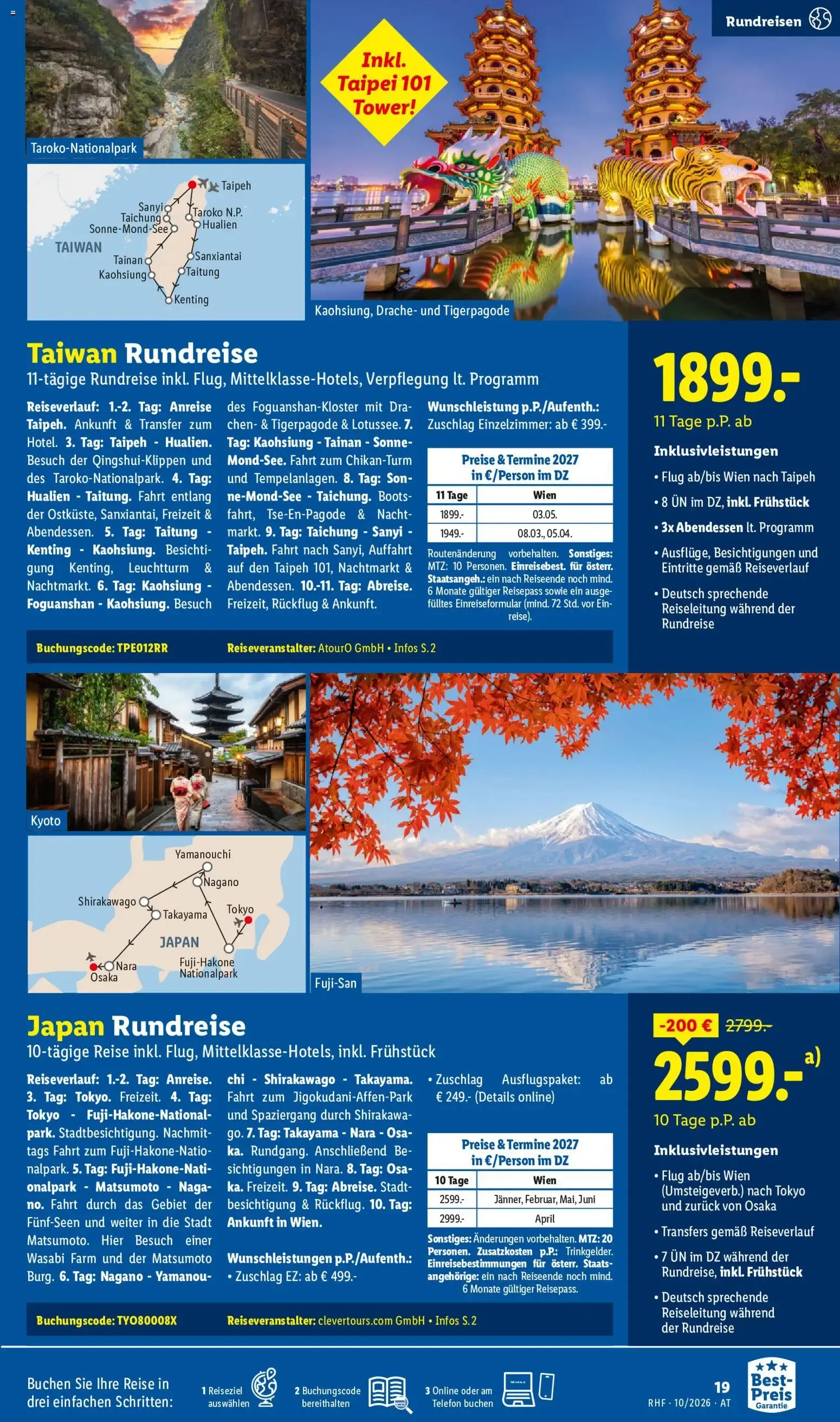 Lidl Reisen: Buchbar vom 30.09. bis 31.10.2026 von 30. September bis 31. Oktober 2026 - Flugblätt seite  19
