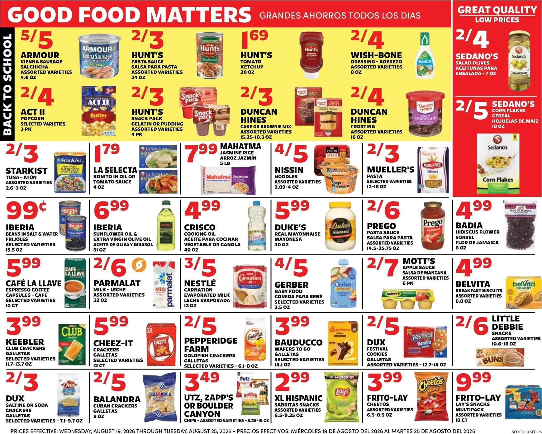 Weekly promotion Sedano's: Back to School y Ofertas BOGO spanning from August 19 to August 25 2026 - Page 6 for Catalogue 365