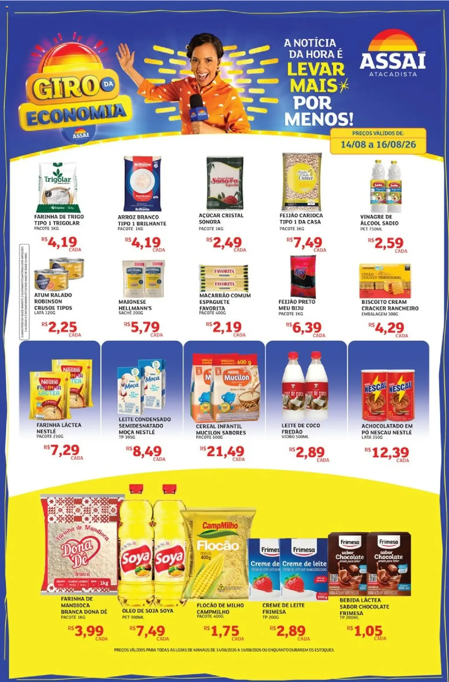 Encarte de Assaí Atacadista ofertas - AM de 14/08/2026 | Promoções Online 14 de agosto até 16 de agosto 2026 - Pagina 1