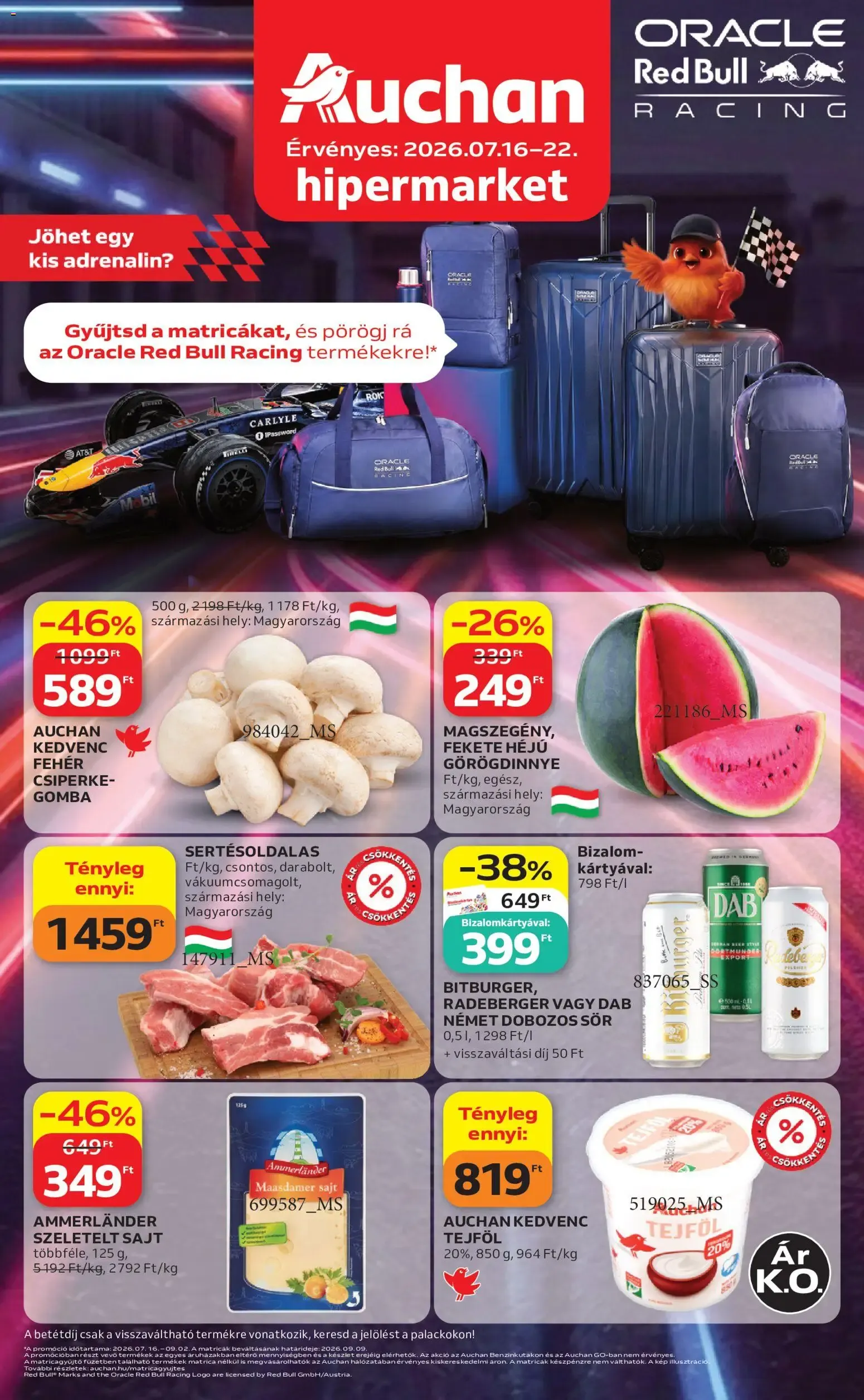 Katalógus Auchan Hipermercado: Promoción Oracle Red Bull Racing y Ofertas július 16.-tól július 22.-ig 2026. - Oldal 1