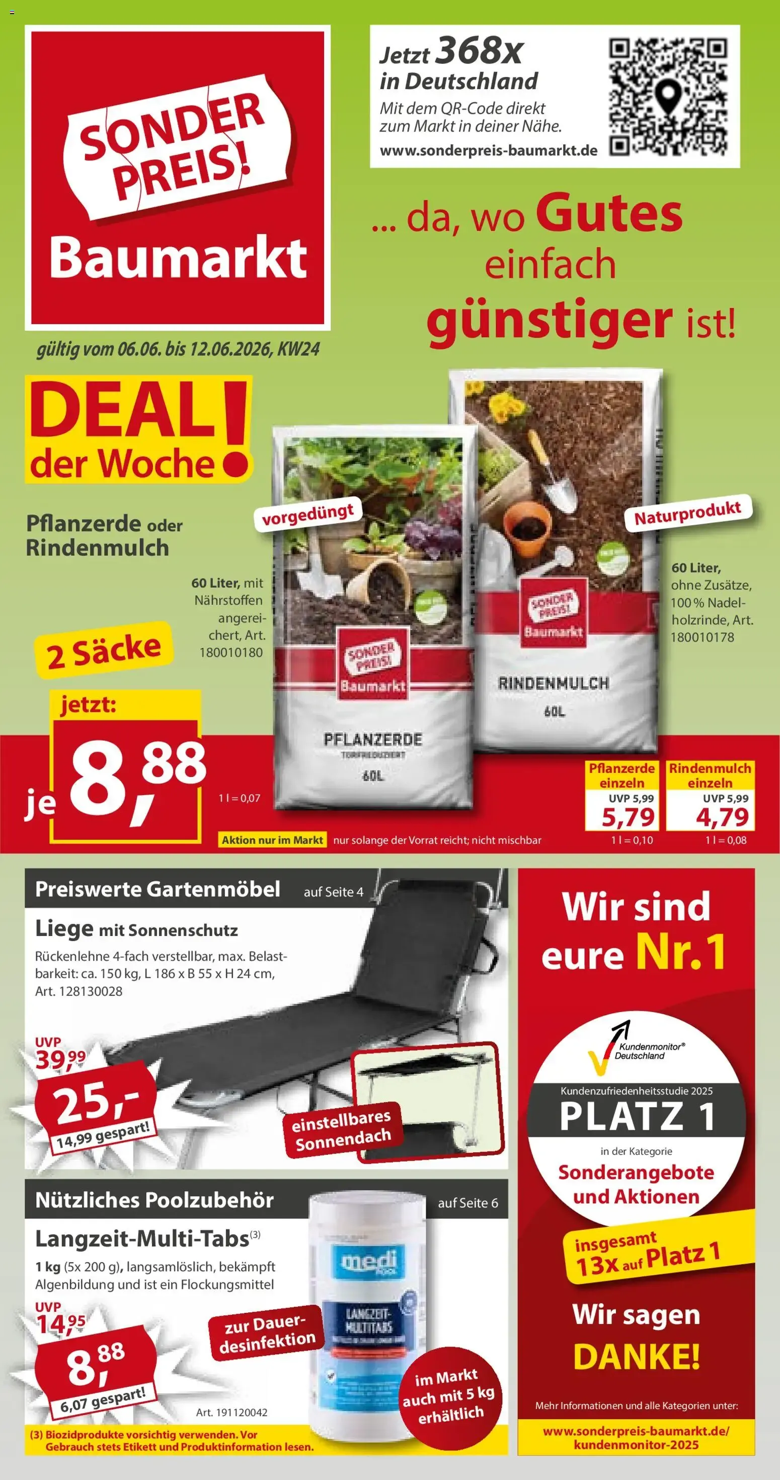 Sonderpreis Baumarkt Prospekt (ab 06.06.2026) zum Blättern von 6. Juni bis 12. Juni 2026 - Prospekt seite 1