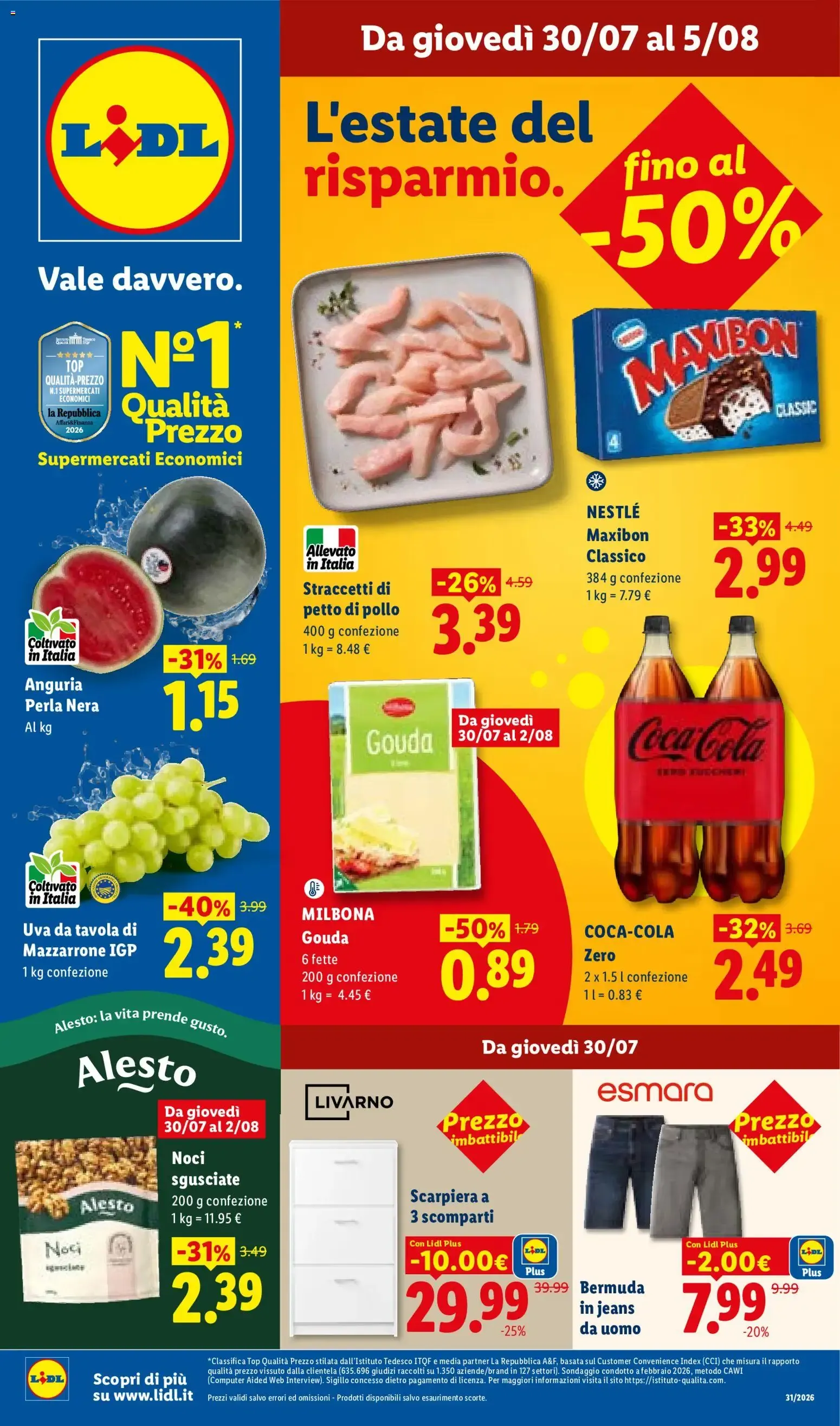 LIDL: L'estate del risparmio da 30 luglio a 5 agosto di 2026 - Pagina del volantino 1