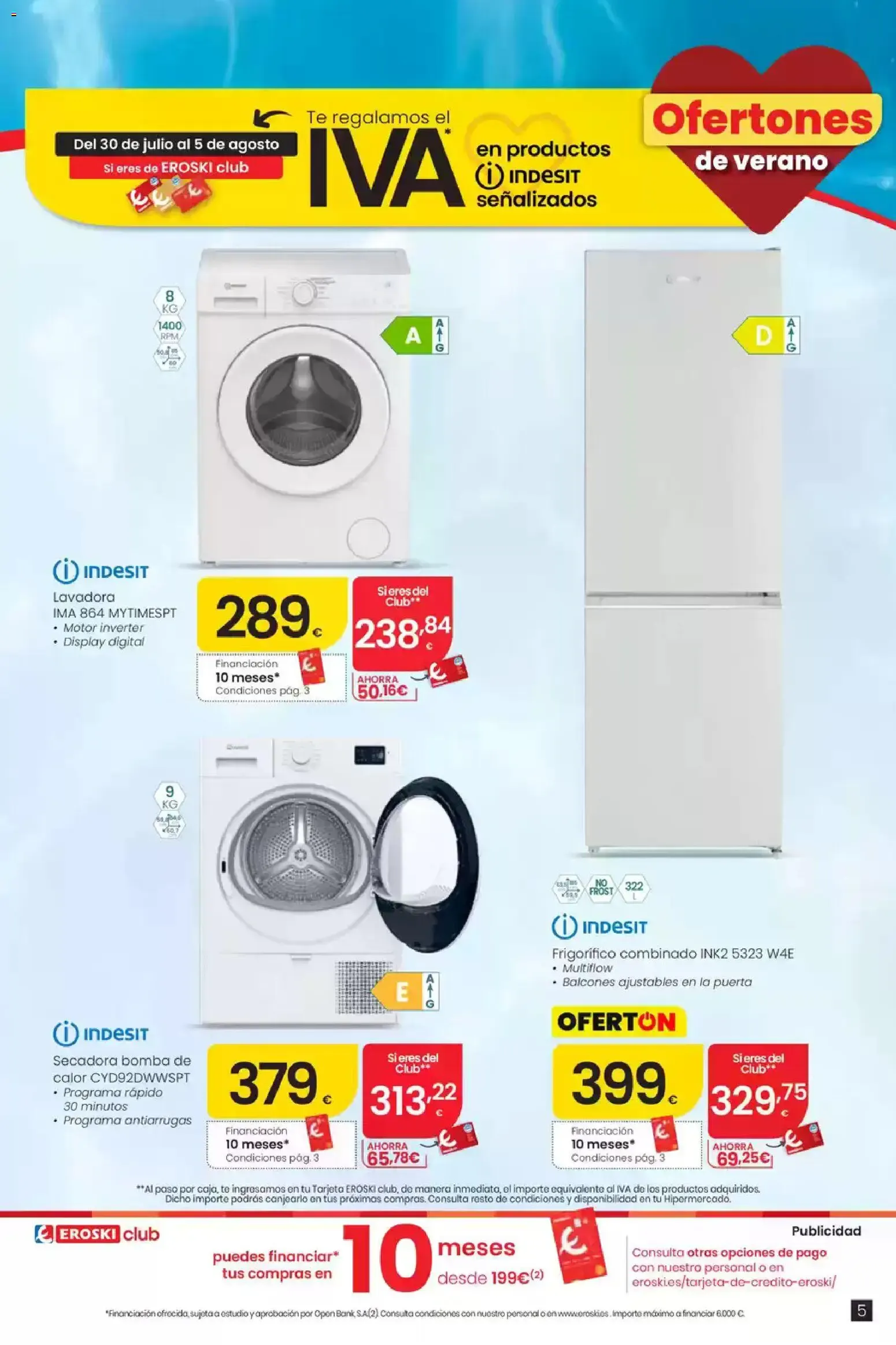 Catálogo de Eroski Ofertones de verano: Te regalamos el IVA en televisores y electrodomésticos 30 de julio al 5 de agosto 2026 - Página 5