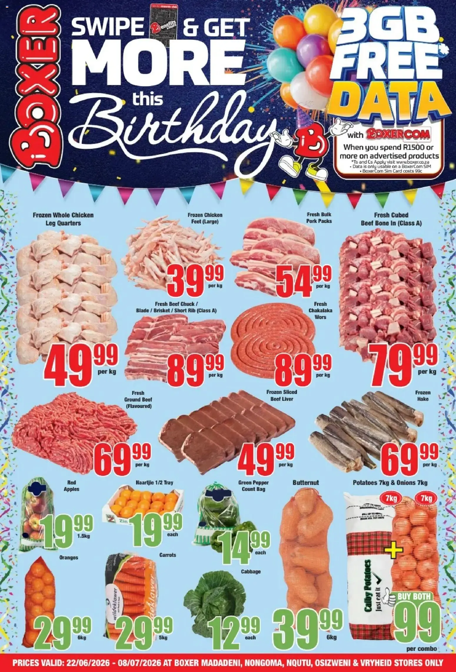 Boxer - ¡Más en este Cumpleaños! con 3GB de datos gratis from 22 June to 8 July 2026 - Catalogue Page 1