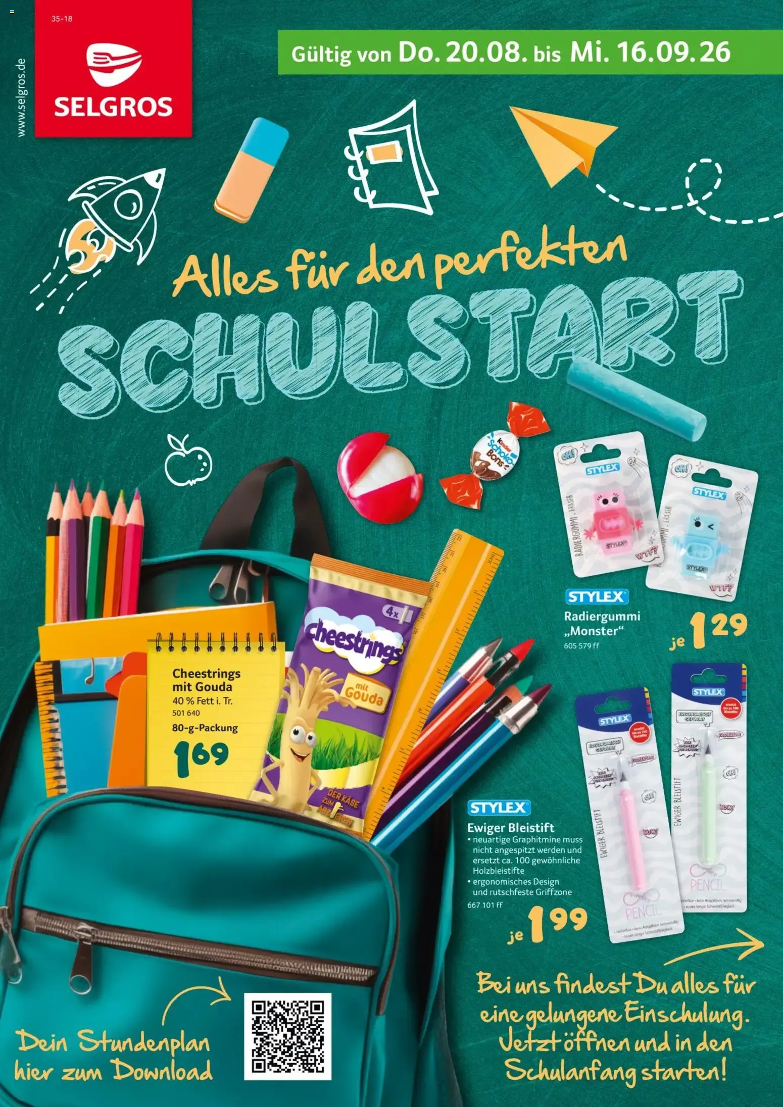 Selgros Schulstart (ab 20.08.2026) zum Blättern von 20. August bis 16. September 2026 - Prospekt seite 1