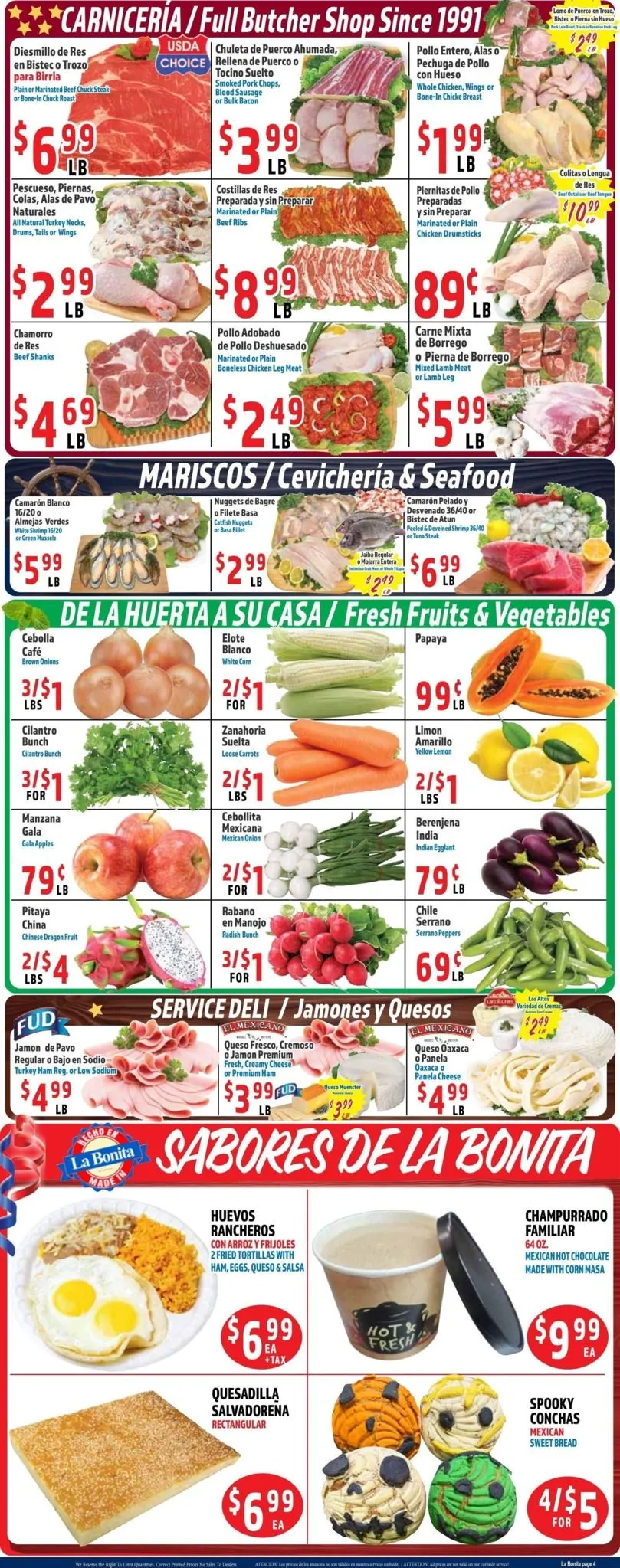 Weekly promotion Current La Bonita leaflet valid from Wednesday 10/21/2026 to Tuesday 10/27/2026 spanning from October 21 to October 27 2026 - Page 4 for Catalogue 365