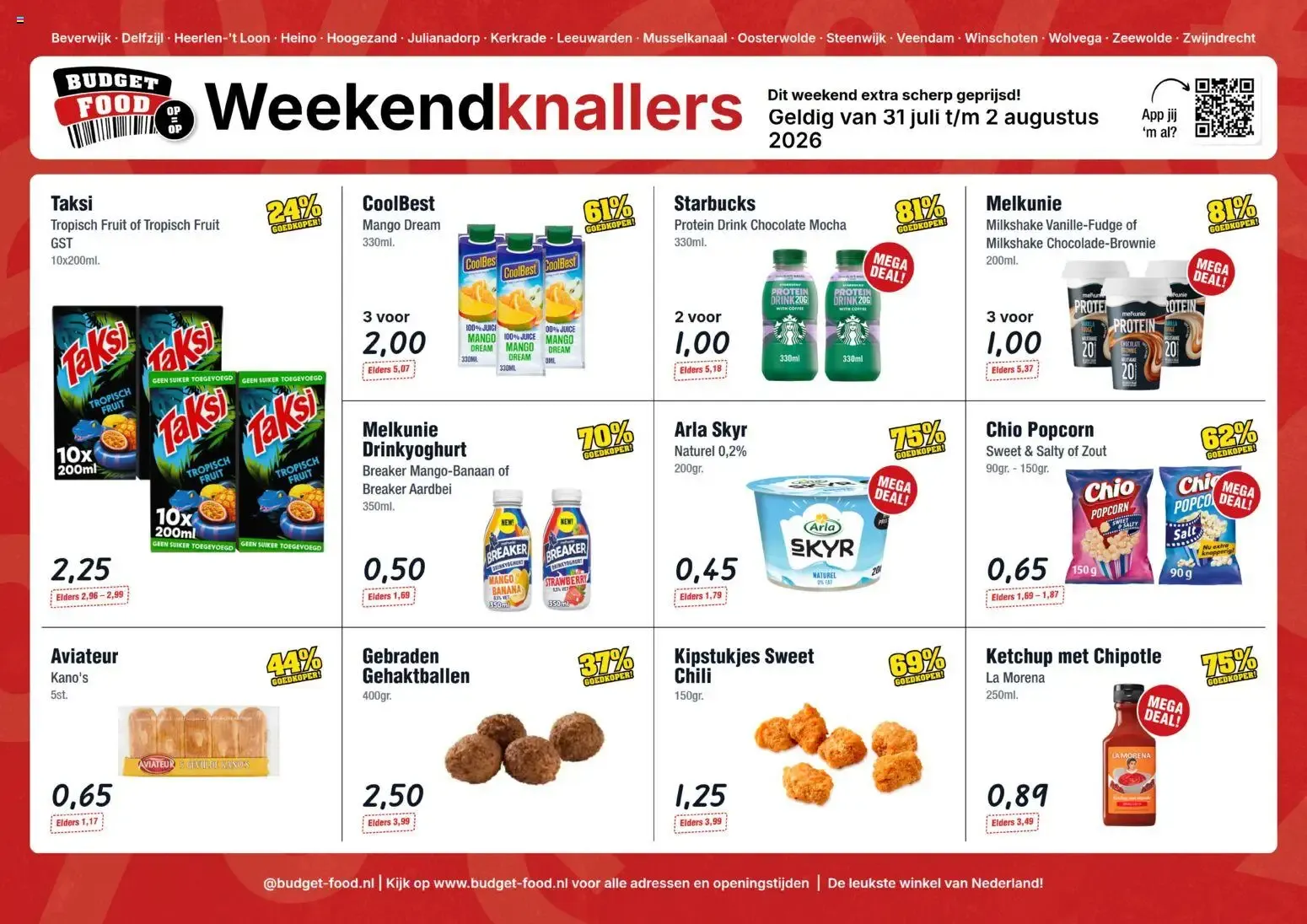 Budget Food Weekendknallers van 31 juli tot 2 augustus 2026 - Folder pagina 1