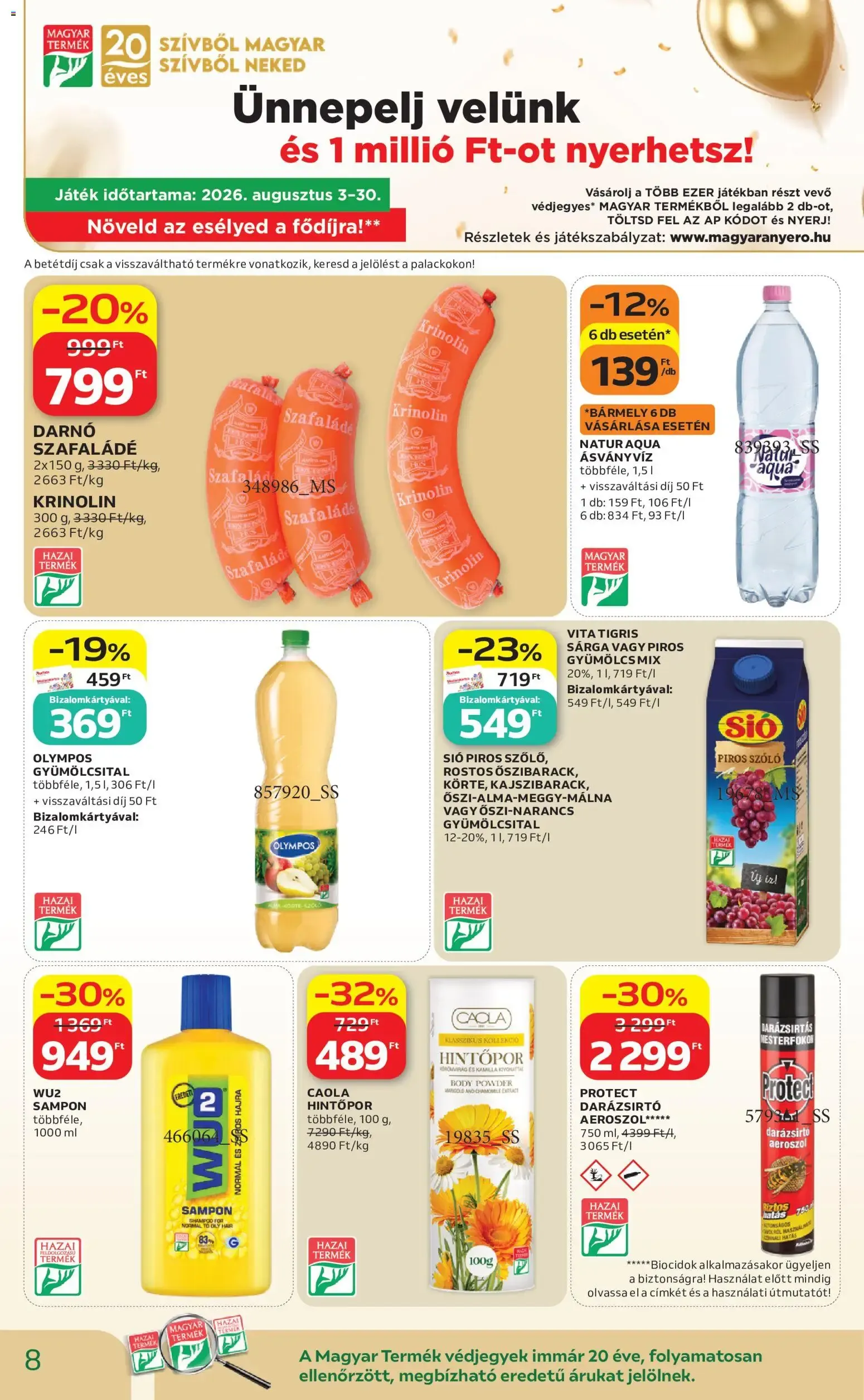 Katalógus Auchan Hazai termék ajánlatok - 2026.08.21. -tól/töl > akció, lapozható szórólap 🛍️ augusztus 21.-tól szeptember 2.-ig 2026. - Oldal 8