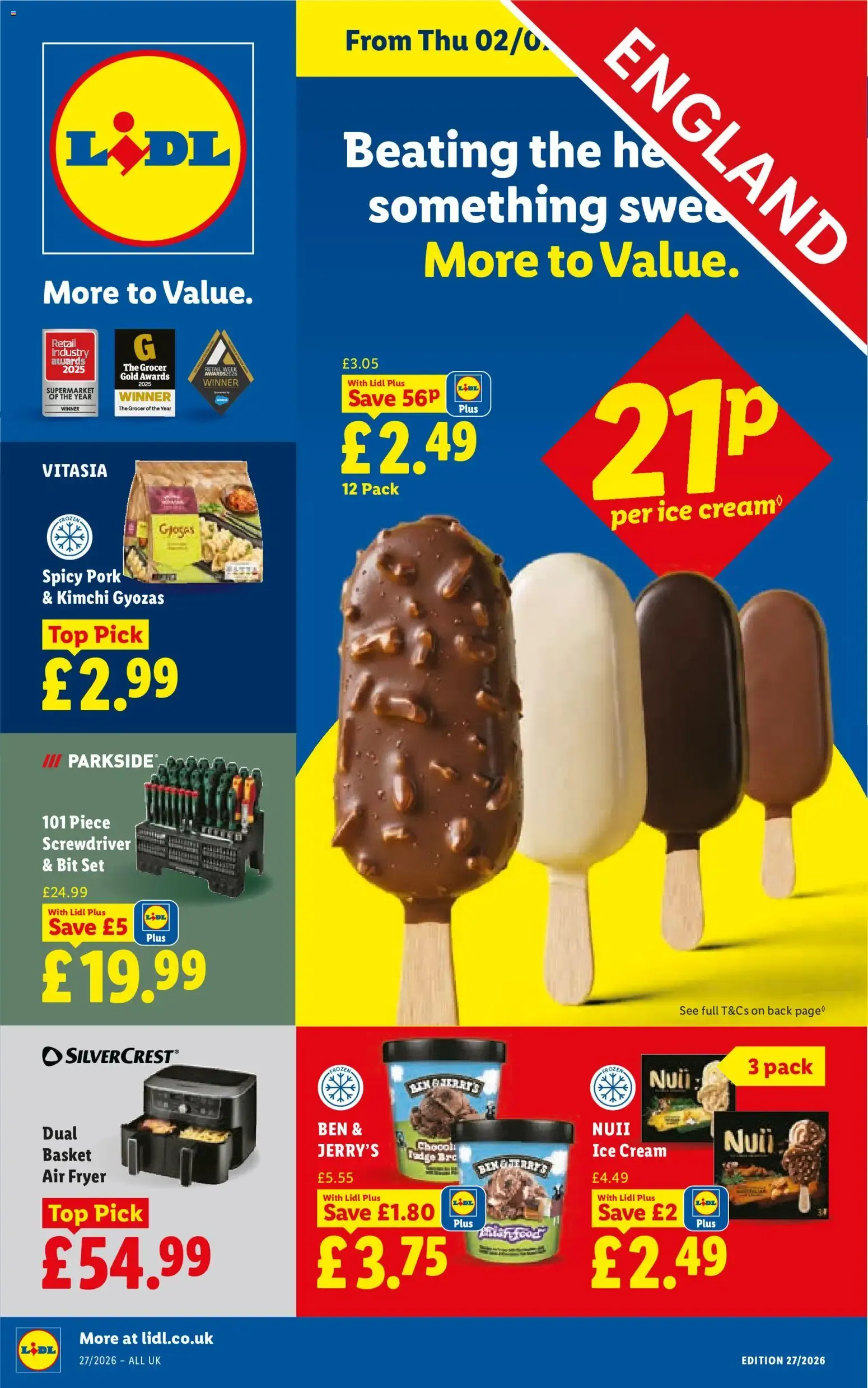 Lidl: Beating the heat, something sweet, More to Value. from 2 July to 8 July 2026 - Catalogue Page 1