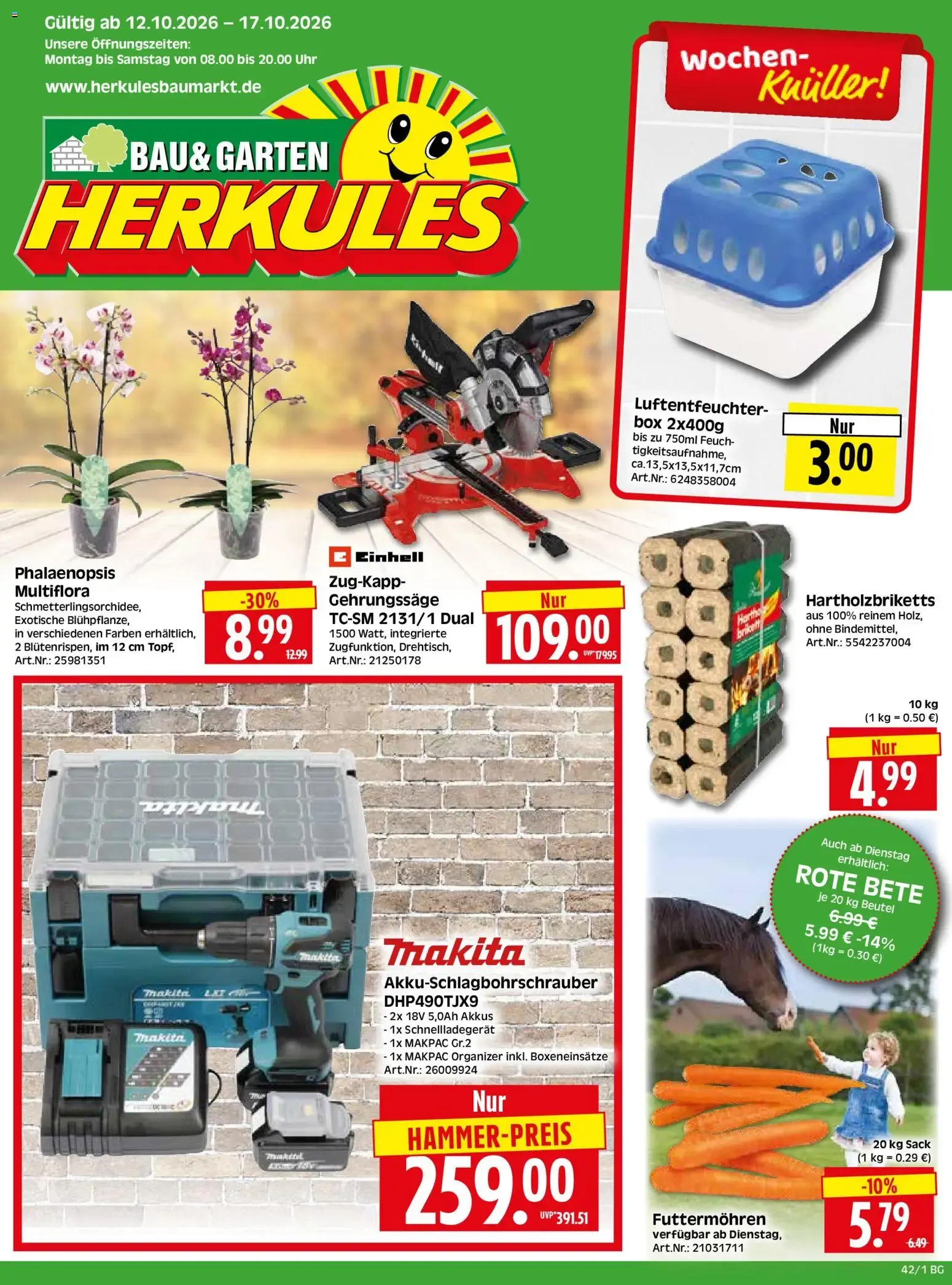 HERKULES Bau & Garten (ab 12.10.2026) zum Blättern von 12. Oktober bis 17. Oktober 2026 - Prospekt seite 1