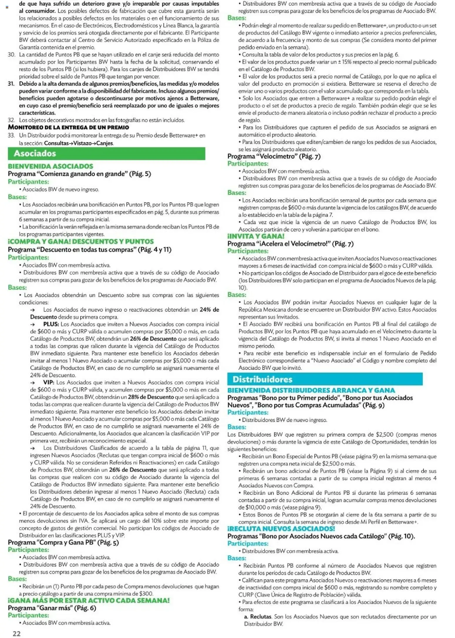 Catálogo de Betterware Programas de Oportunidades para Asociados y Distribuidores 1 de enero al 31 de agosto 2026 - Pagina 22