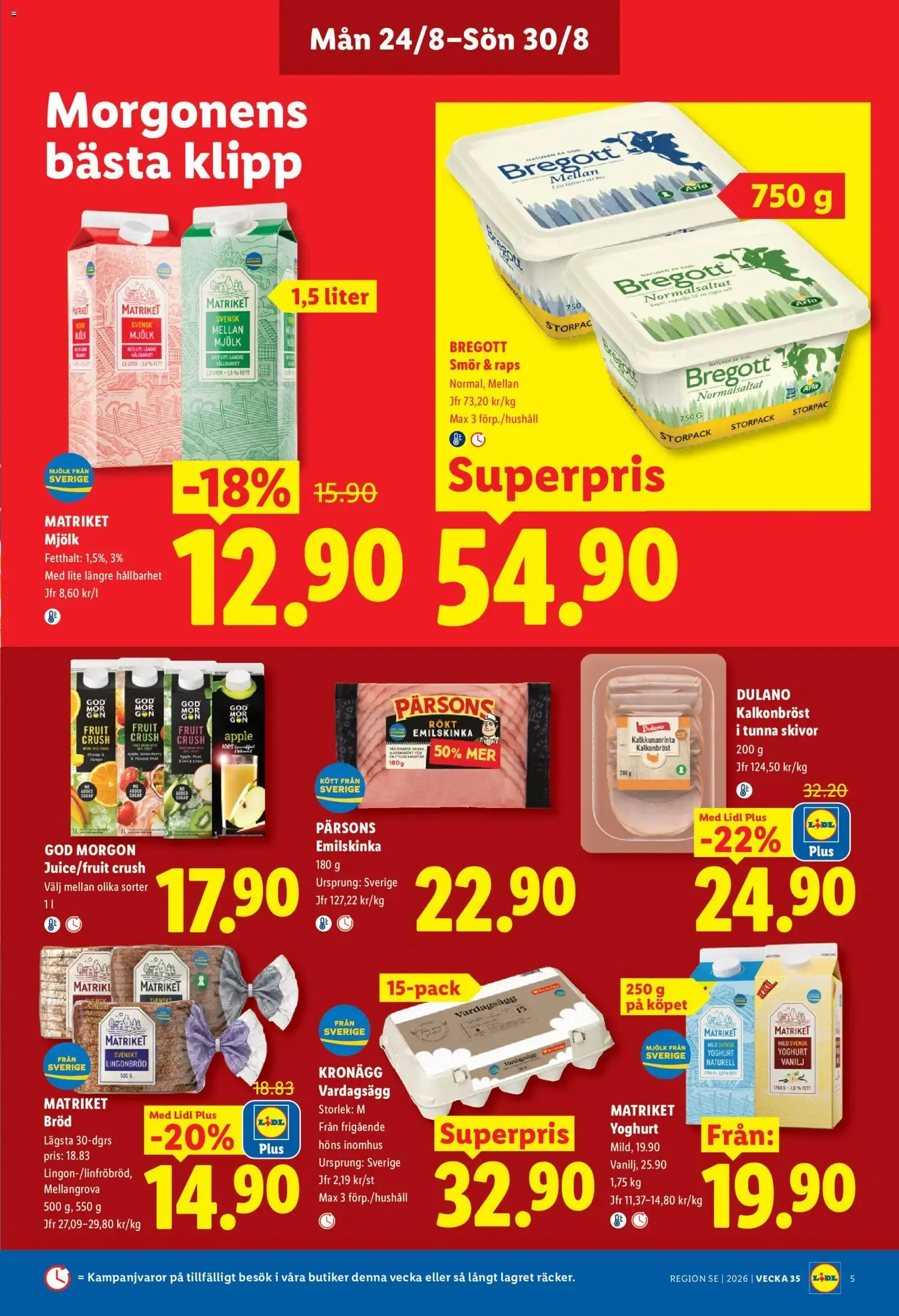 Lidl erbjudanden från 24/08/2026 - 30/08/2026 > Reklamblad nuvarande rabatter från 24 augusti till 30 augusti 2026 - Reklamblad sidor 5