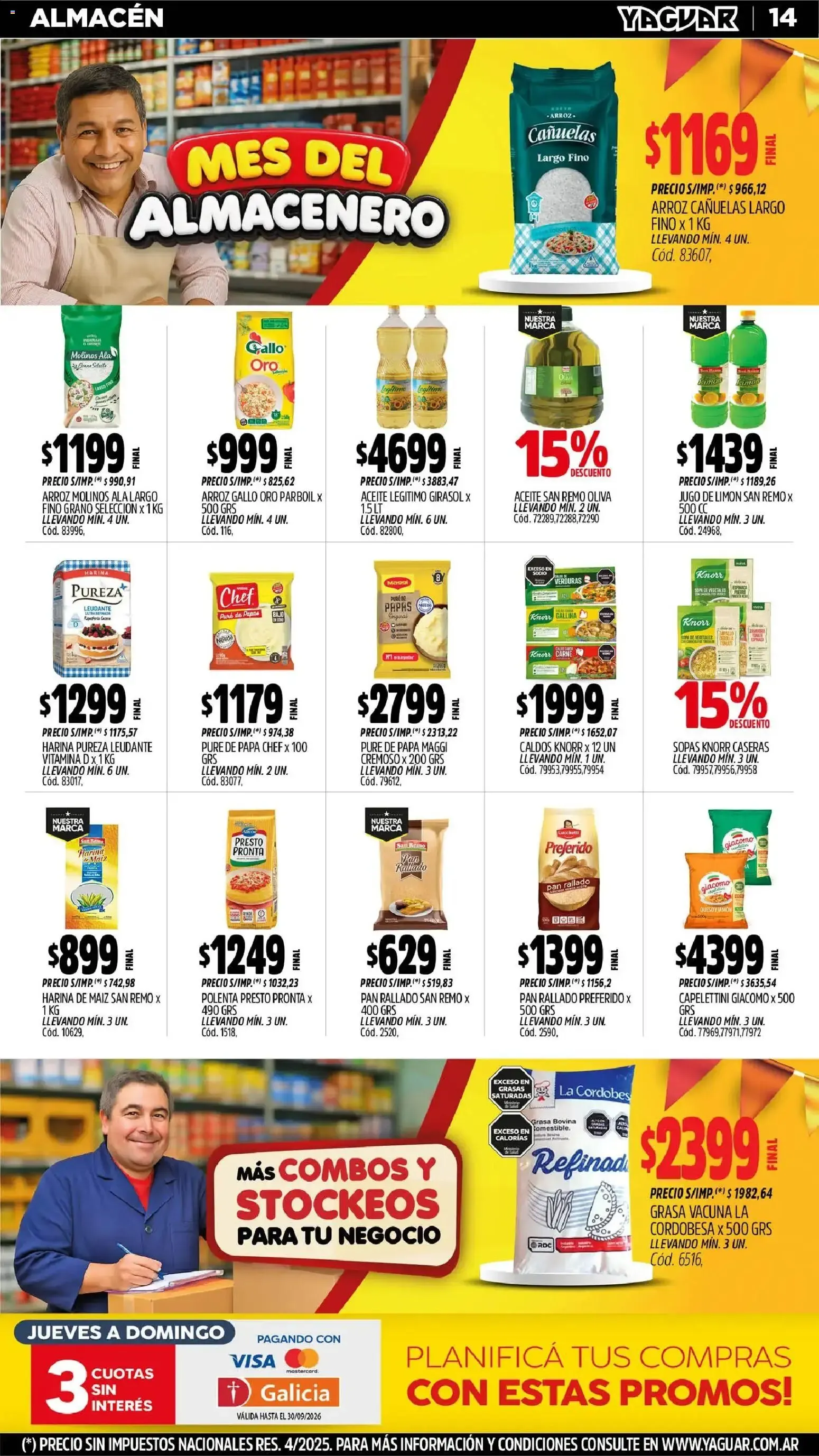 Ofertas de Mayorista Yaguar - Mes del Almacenero 31 de agosto al 6 de septiembre 2026 - Página 14 del catálogo