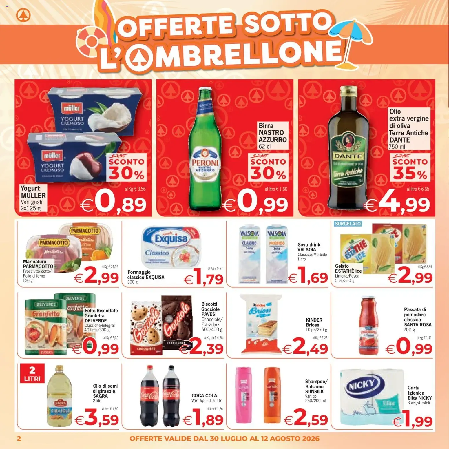 Despar Eurospar - Offerte Sotto l'Ombrellone da 30 luglio a 12 agosto di 2026 - Pagina del volantino 2