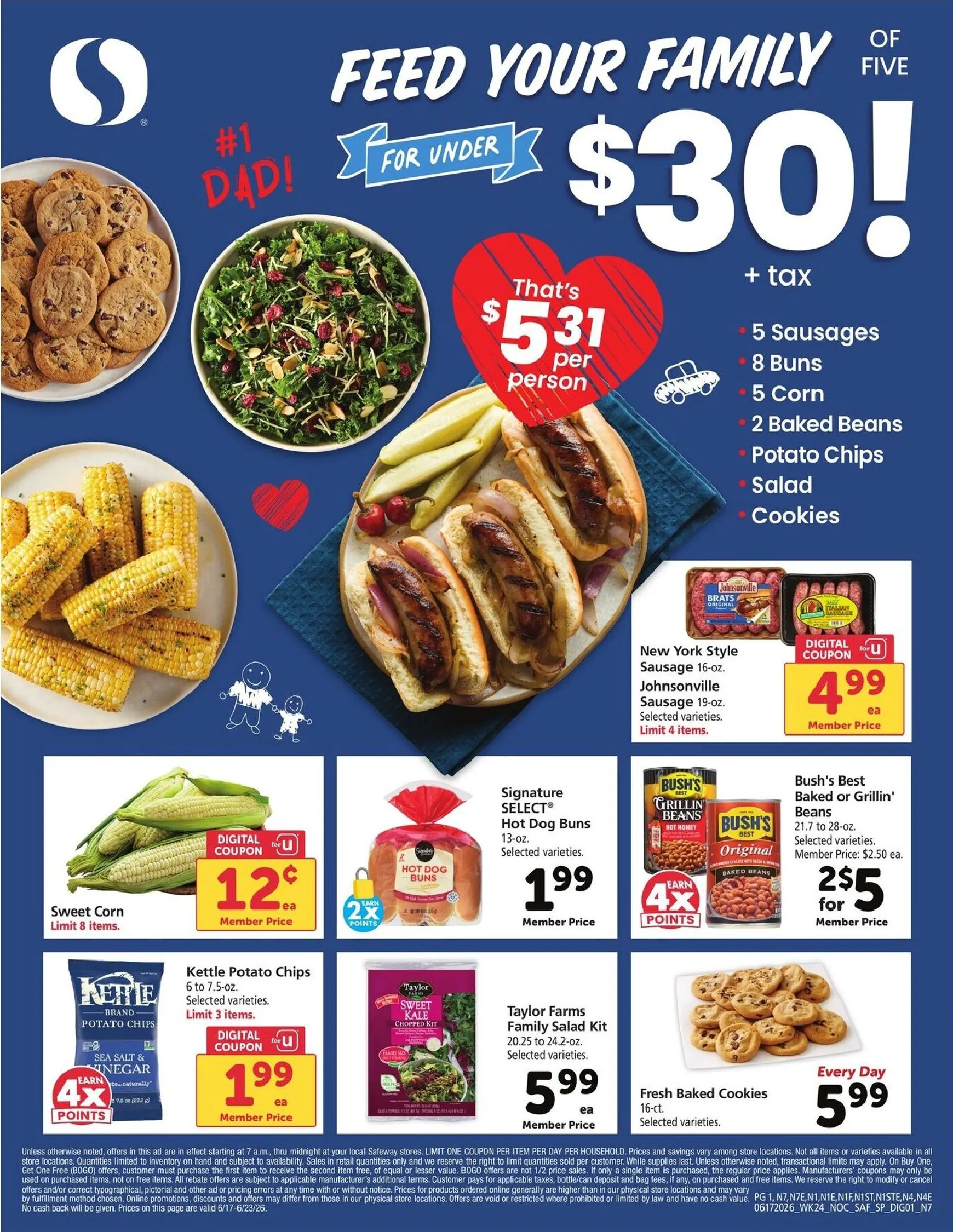 Weekly ad Feed Your Family of Five for Under $30! - Safeway from June 17 to June 23 2026 - Page 1