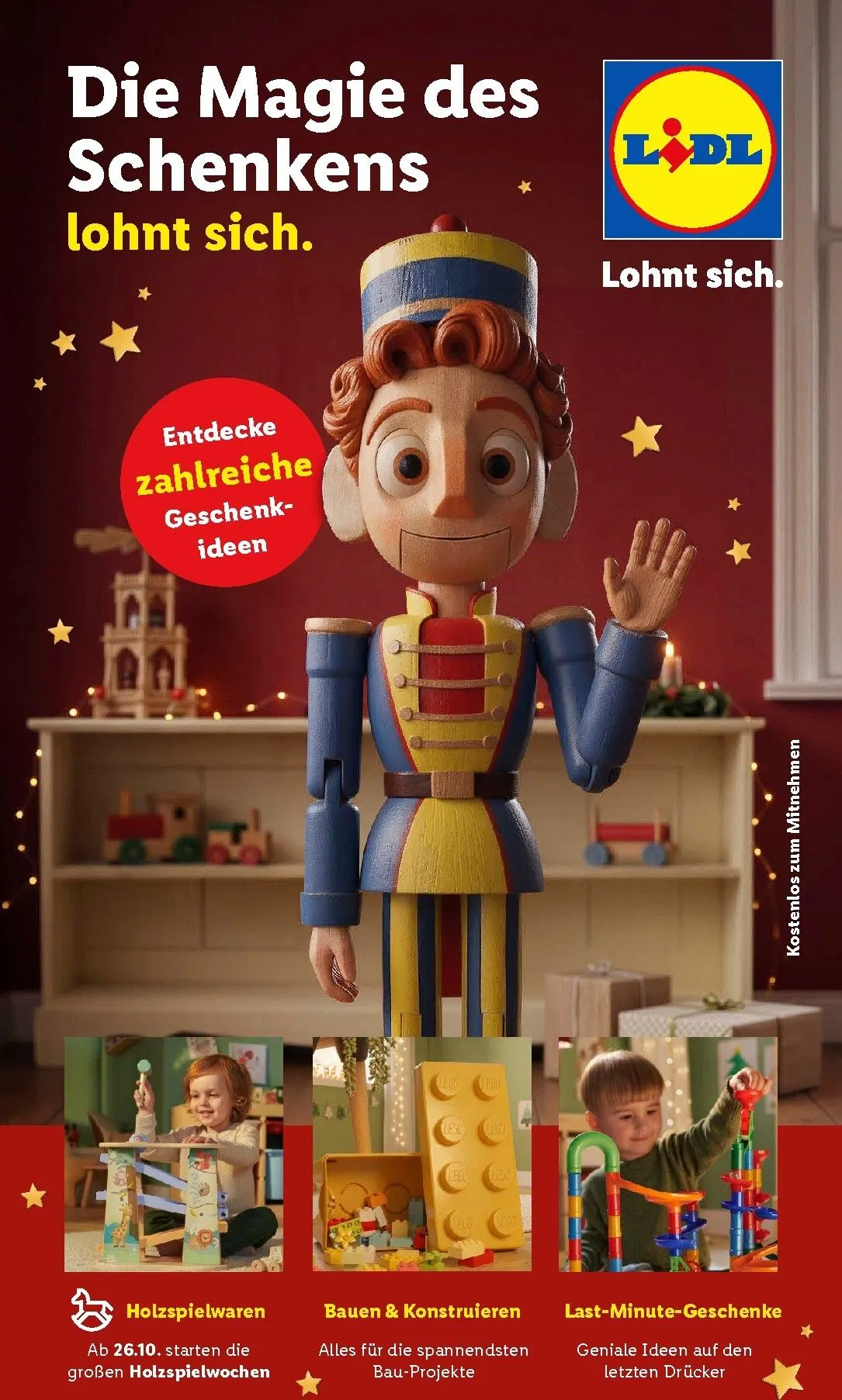 Die Magie des Schenkens lohnt sich. Entdecke zahlreiche Geschenkideen von 26. Oktober bis 24. Dezember 2026 - Prospekt seite 1