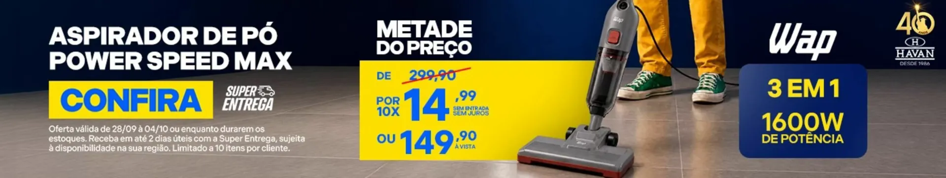 Aspirador de Pó Power Speed Max