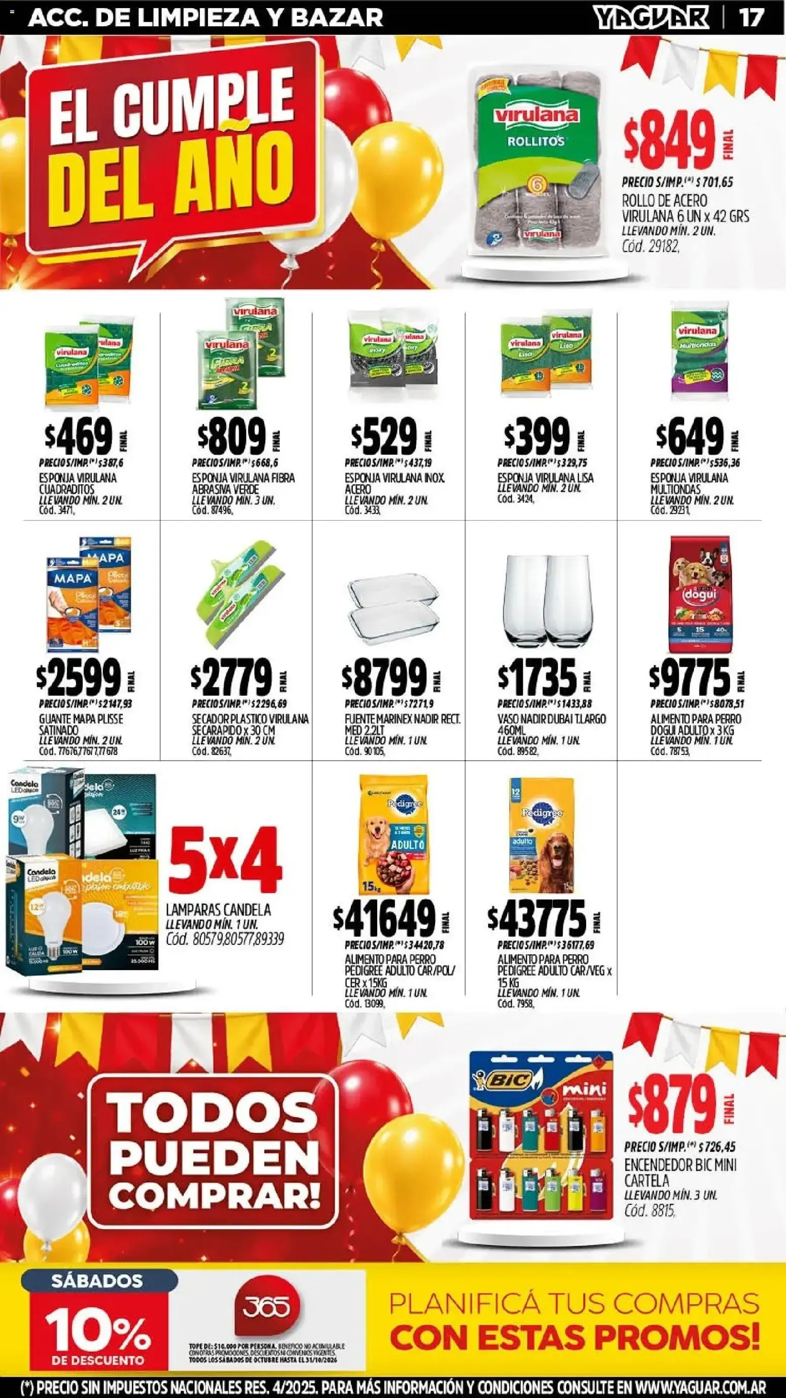Ofertas de Mayorista Yaguar - El Cumple del Año 38 19 de octubre al 24 de octubre 2026 - Página 19 del catálogo