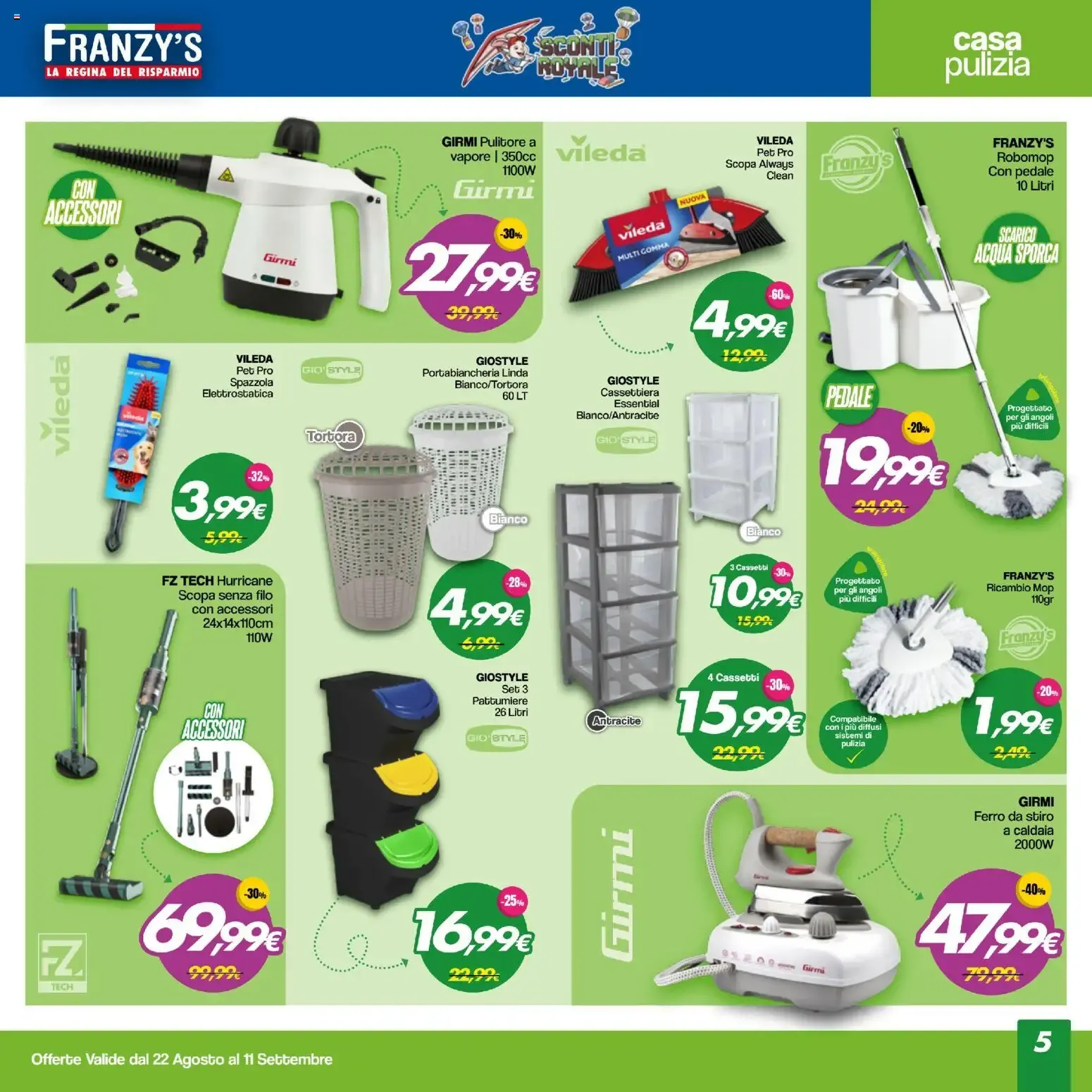 Franzy's Sconti Royale - La Regina del Risparmio da 22 agosto a 11 settembre di 2026 - Pagina del volantino 5