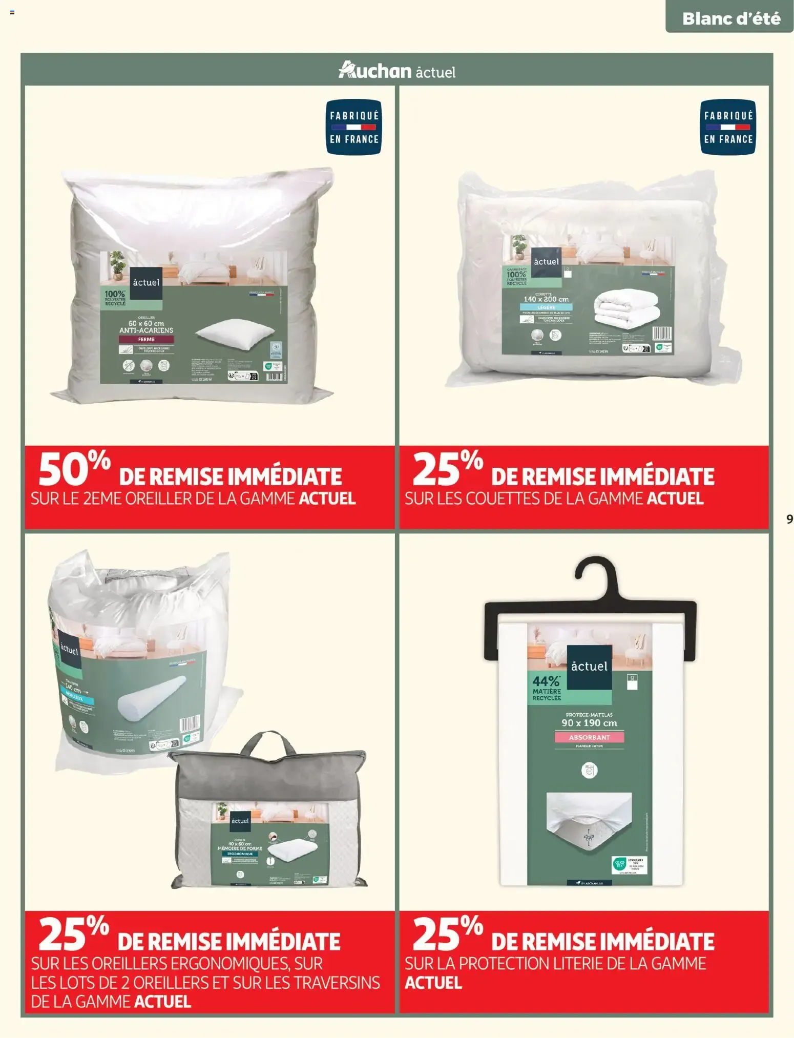Auchan Linge de maison & déco à partir du 02/06/2026 - promo en ligne du 2 juin au 14 juin 2026 - Catalogue page 9