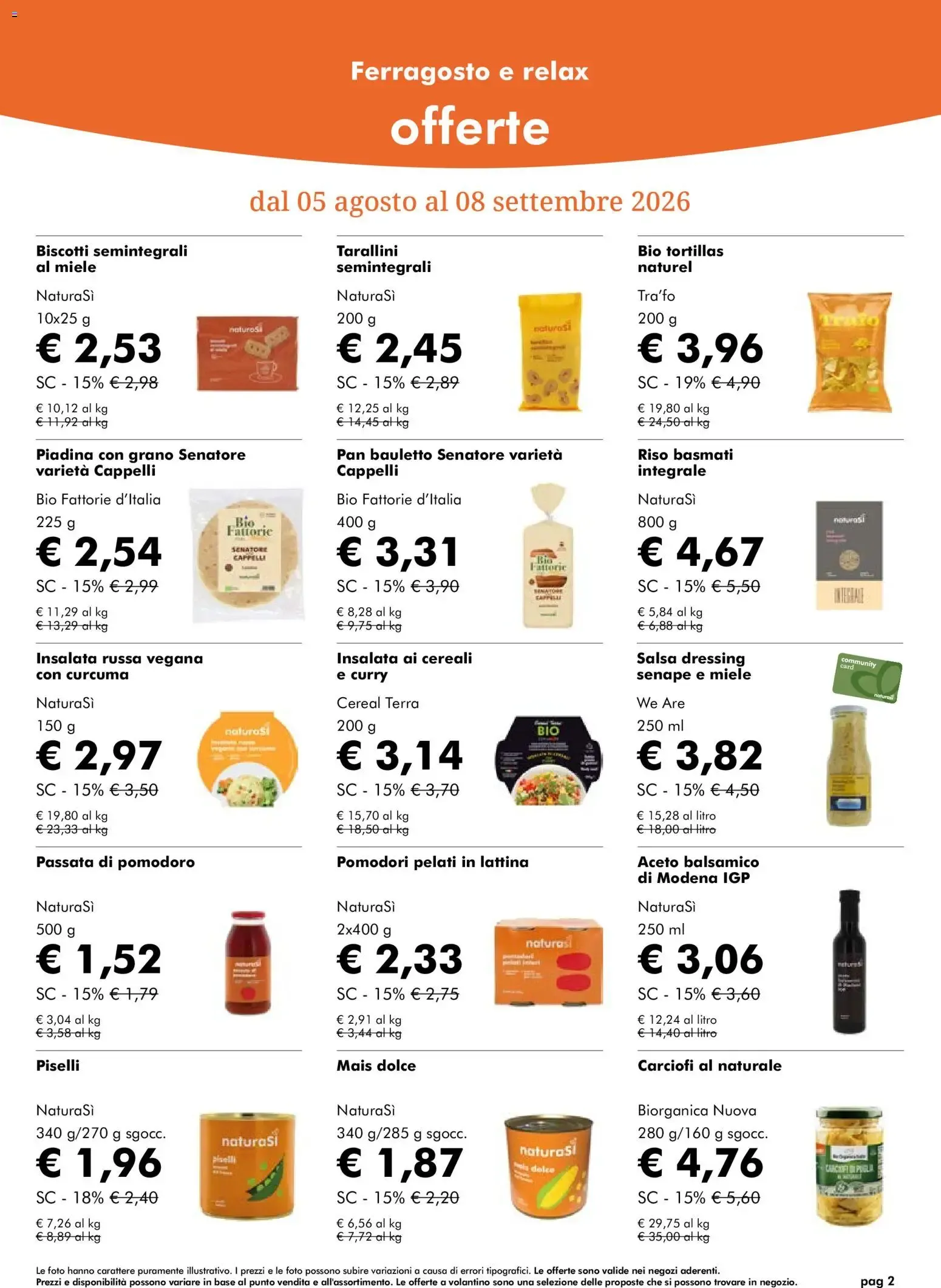 Natura Sì volantino dal 05/08/2026 - online Offerte da 5 agosto a 8 settembre di 2026 - Pagina del volantino 2