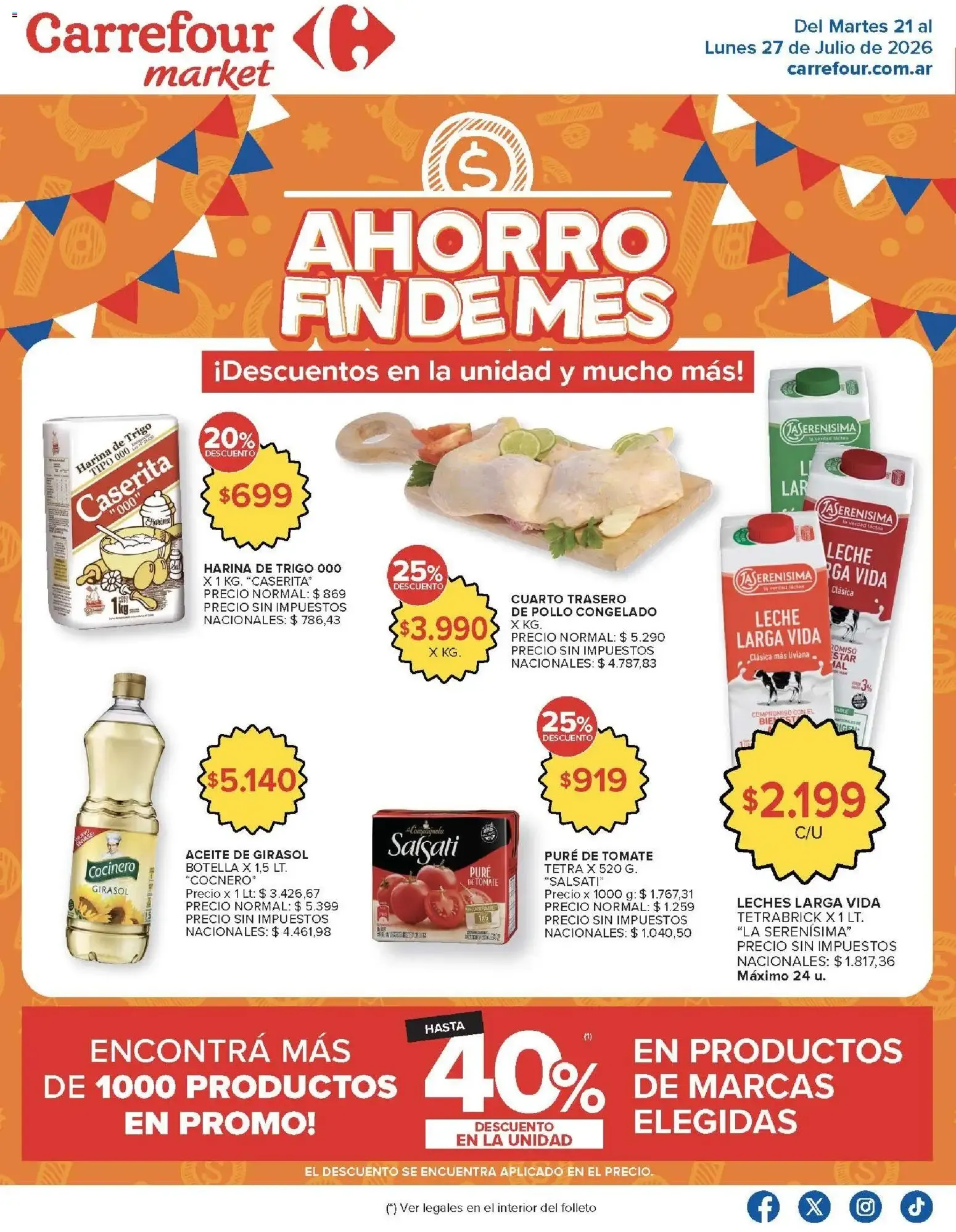 Ofertas de Carrefour Market - Ahorro Fin de Mes 21 de julio al 27 de julio 2026 - Página 1 del catálogo