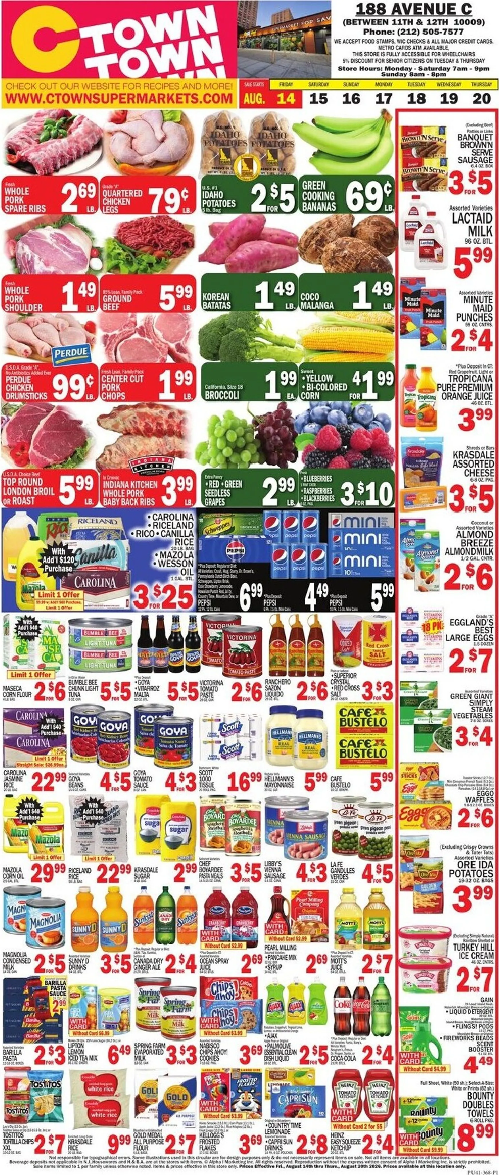 Weekly ad Current CTown leaflet valid from Friday 08/14/2026 to Thursday 08/20/2026 from August 14 to August 20 2026 - Page 1