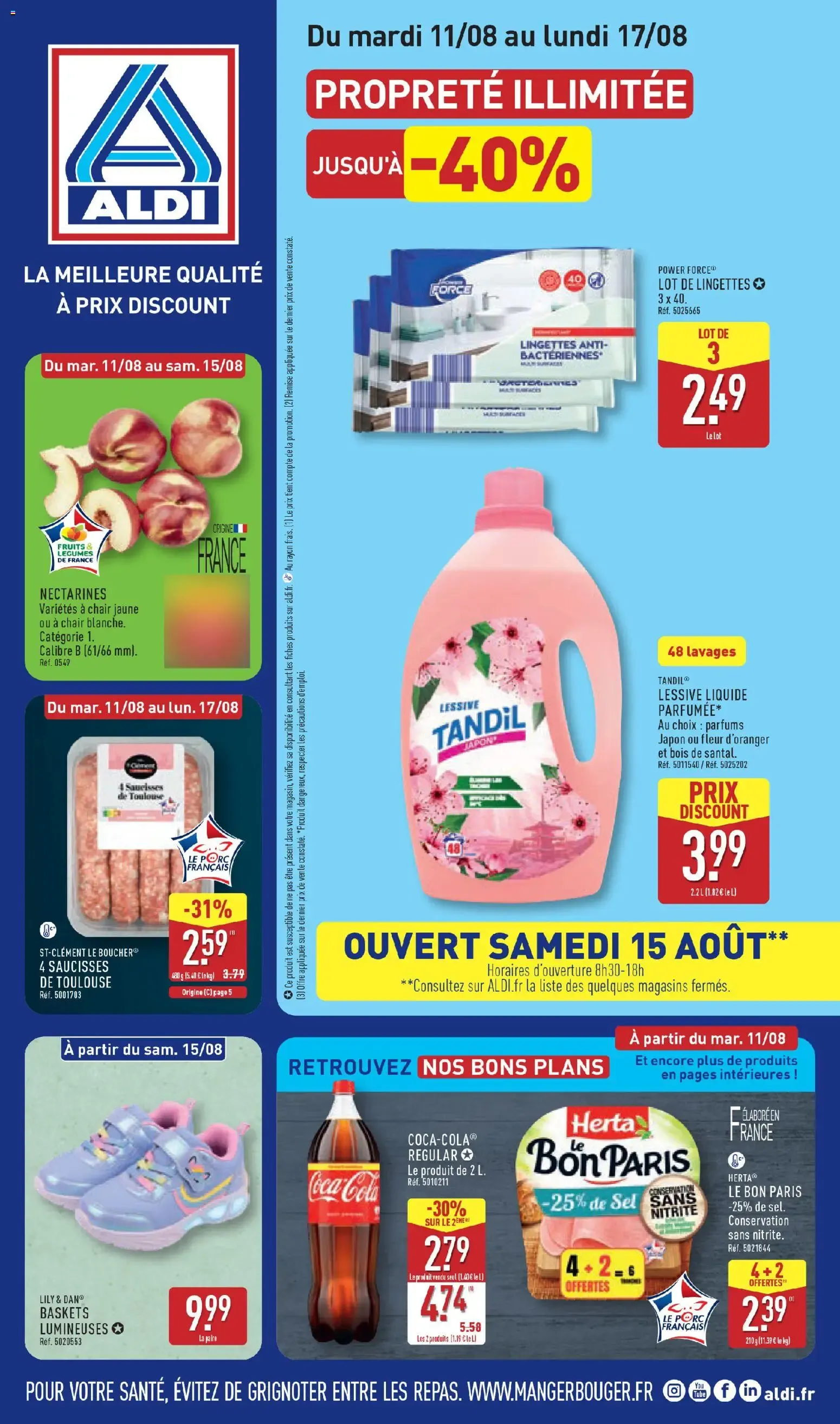 Catálogo de ofertas Aldi del 11 al 17 de agosto du 11 août au 17 août 2026 - Catalogue page 1