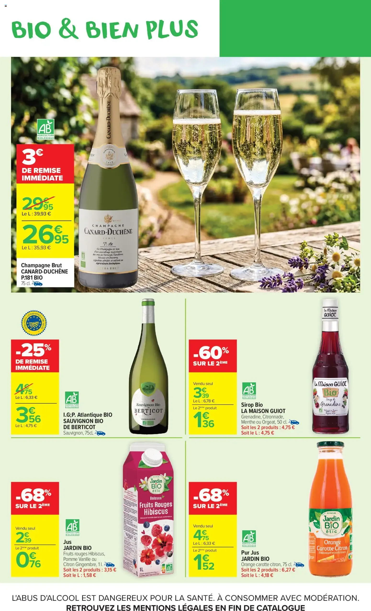 Carrefour Market Avec le club carrefour goûtez AU bio le moins cher de France à partir du 02/06/2026 - promo en ligne du 2 juin au 14 juin 2026 - Catalogue page 17