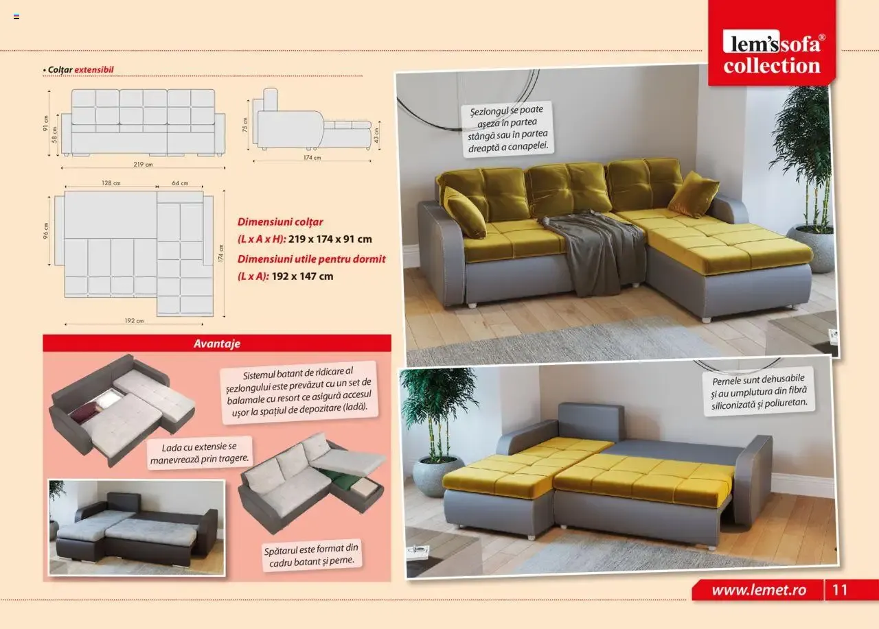 Catalog LEMS Canapele lemssofa collection - Colţar extensibil KIEV de la 17 noiembrie până la 31 ianuarie 2027 - Revista Pagina 11