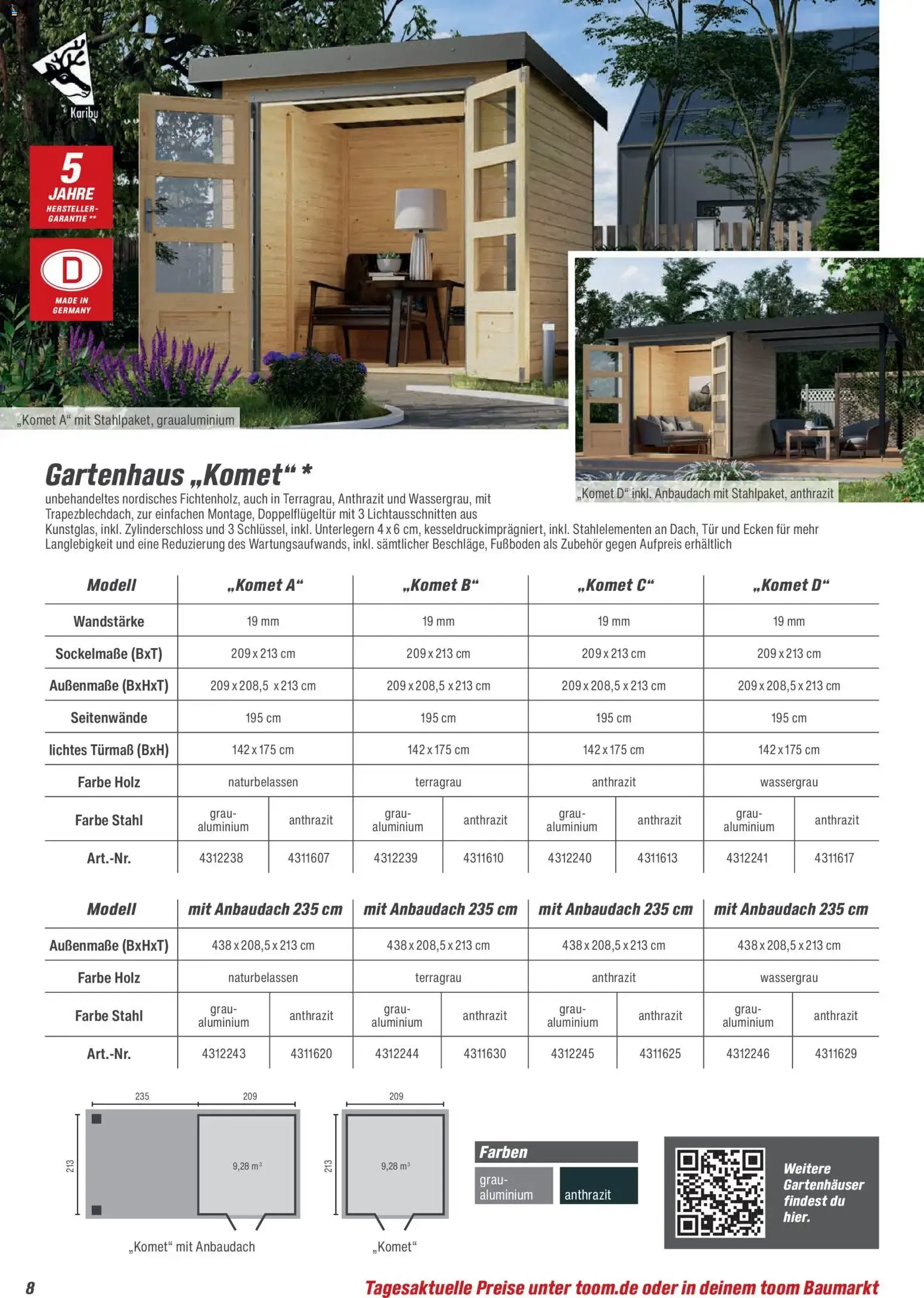 Toom Baumarkt Gartenhäuser & Carports 2026 (ab 20.02.2026) zum Blättern von 20. Februar bis 30. Juni 2026 - Prospekt seite 8
