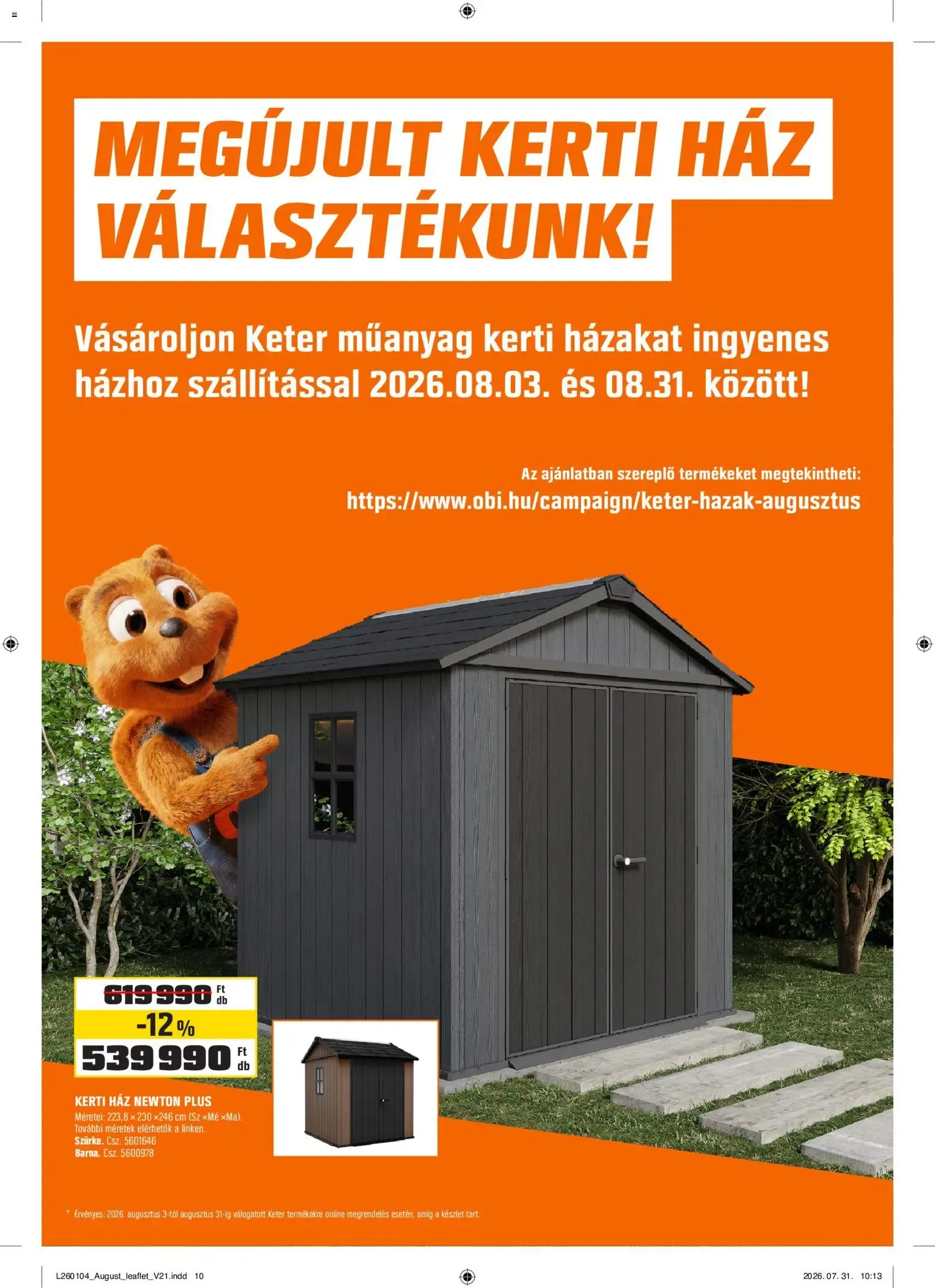 Katalógus OBI Vigye haza a nyarat! - 2026.08.04. -tól/töl > akció, lapozható szórólap 🛍️ augusztus 4.-tól augusztus 30.-ig 2026. - Oldal 10