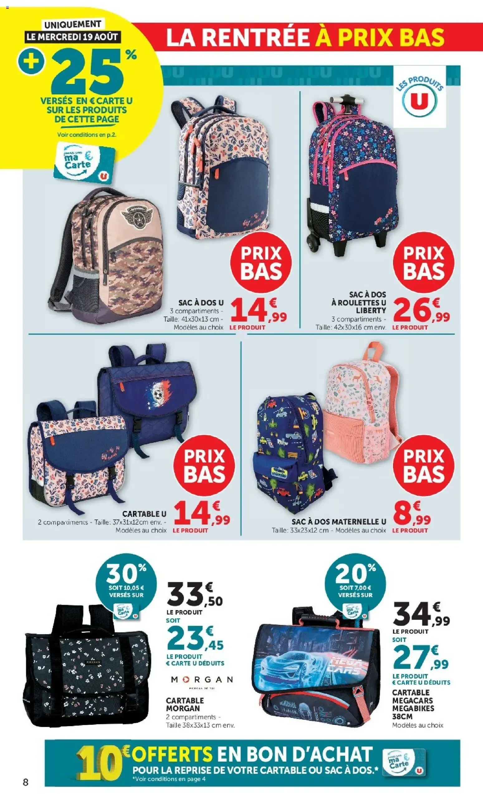 Super U - La rentrée à prix bas à partir du 11/08/2026 - promo en ligne du 11 août au 30 août 2026 - Catalogue page 8
