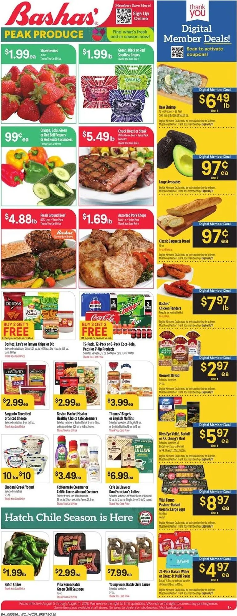 Weekly ad Bashas' Peak Produce from August 5 to August 11 2026 - Page 1